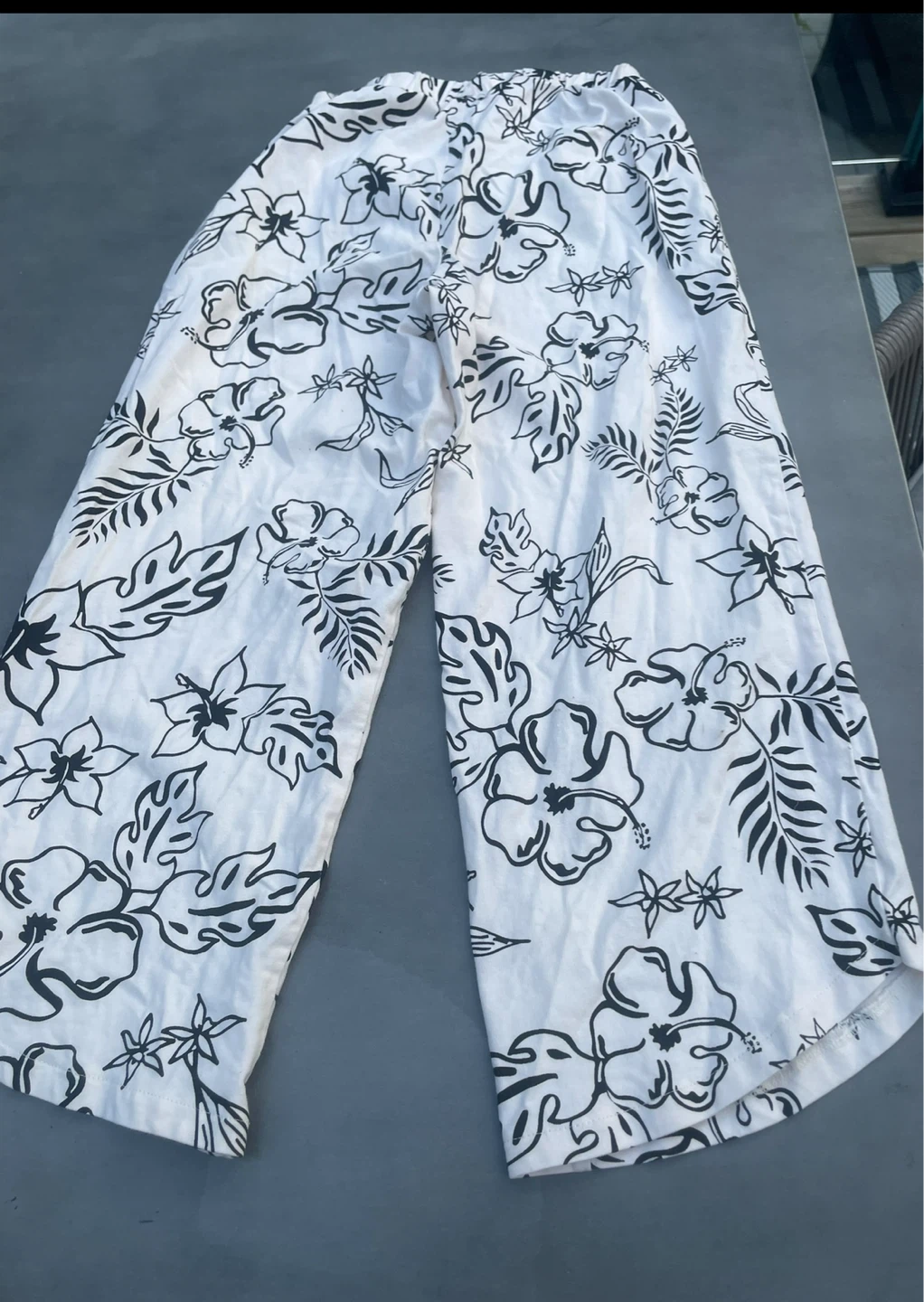 ZARA Kids White Floral Wide-Leg Pants Size 8 (CM 128) - photo 5