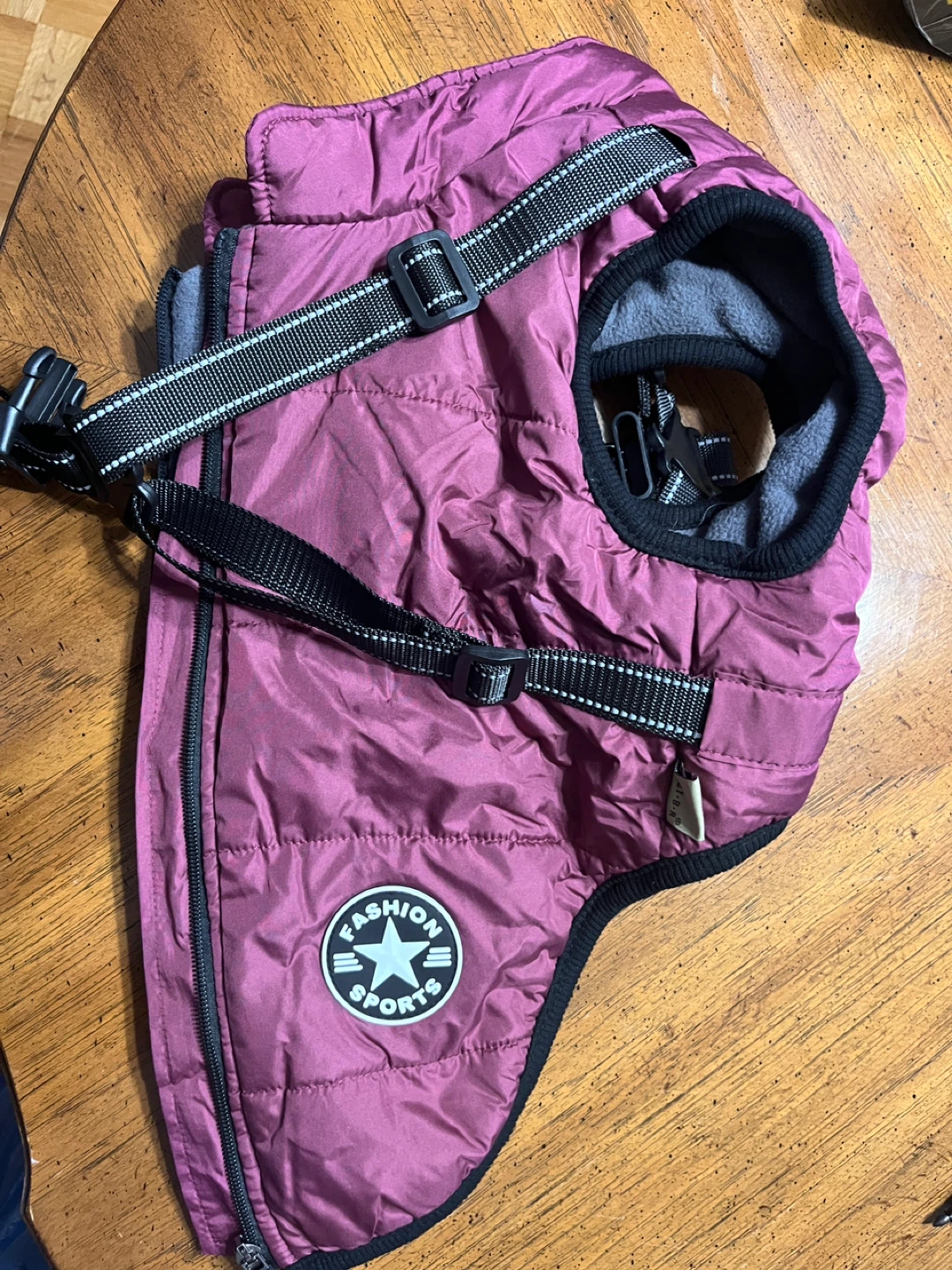 Fashion Sports Dog Winter Vest - Burgundy