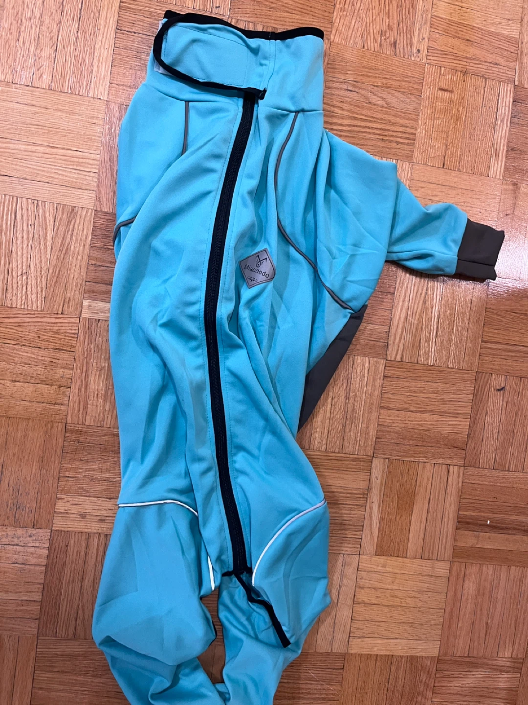 Muddofish Blue Full Zip Hooded Dog Jacket