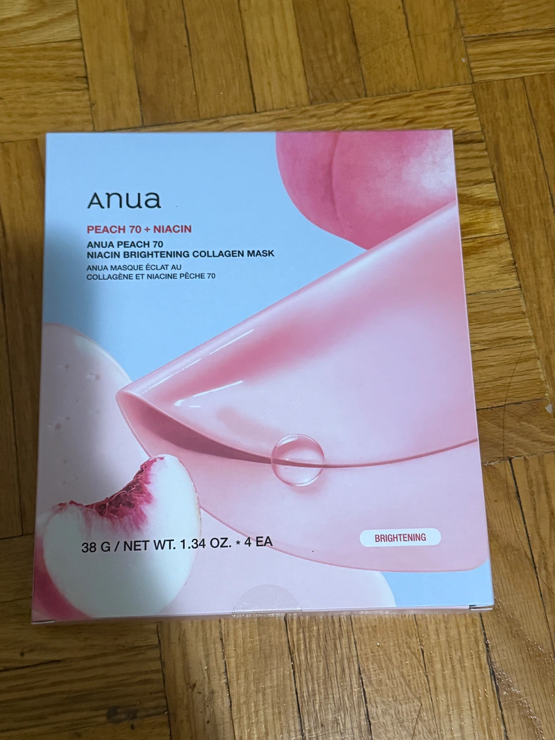 ANUA Peach 70 Niacin Brightening Collagen Mask 4pcs
