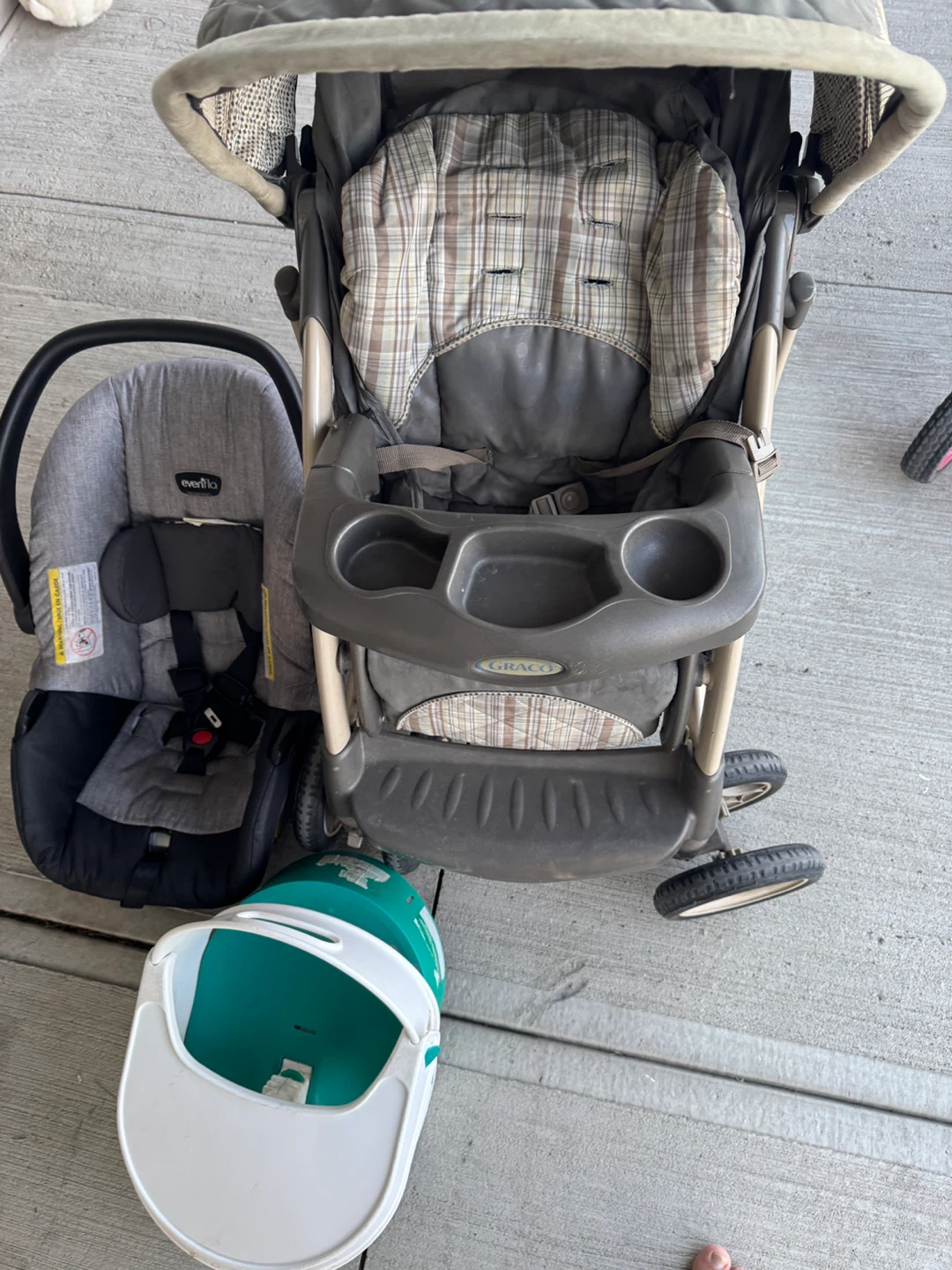 Graco Stroller and Evenflo Car Seat Travel System