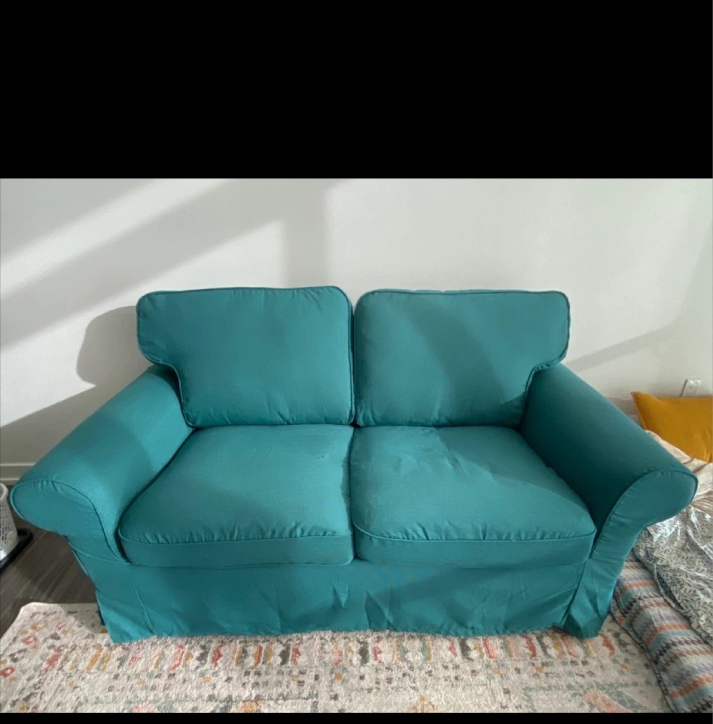Ikea Teal/ Turquoise Loveseat Couch - Immediate Moving out Sale! - photo 2
