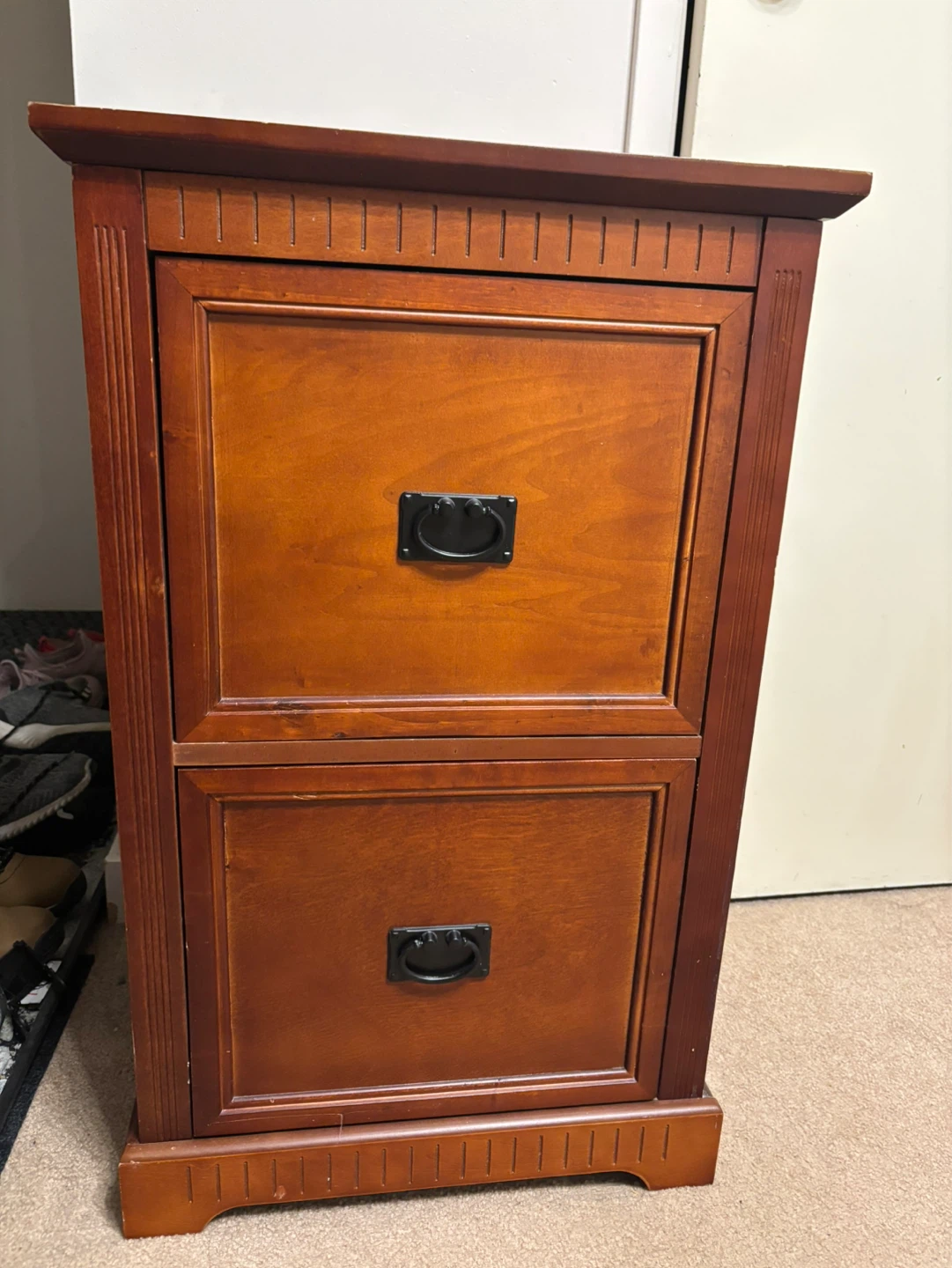 Wooden 2-Drawer Filing Cabinet