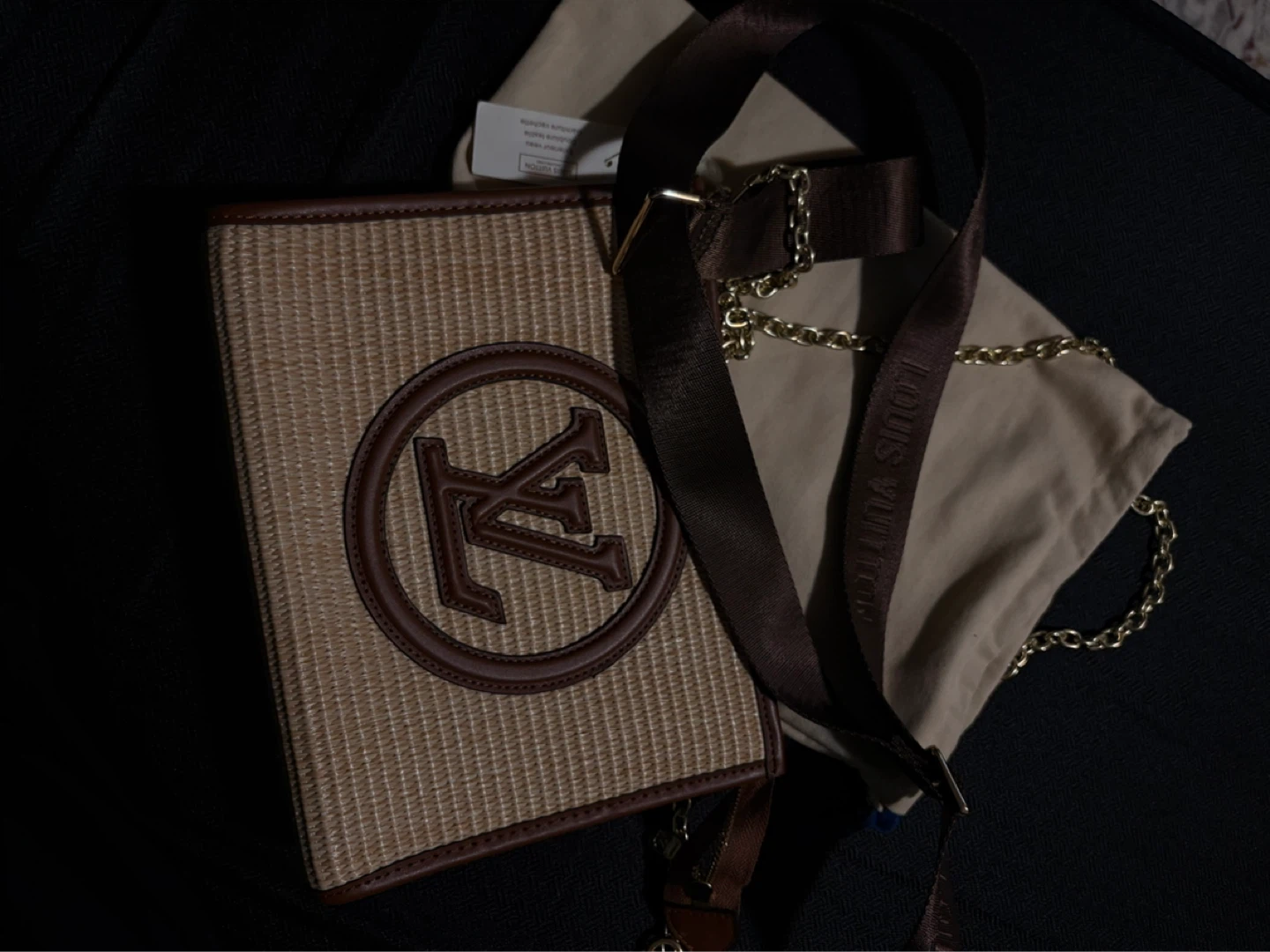 Louis Vuitton Straw Bag with Leather Trim - photo 3