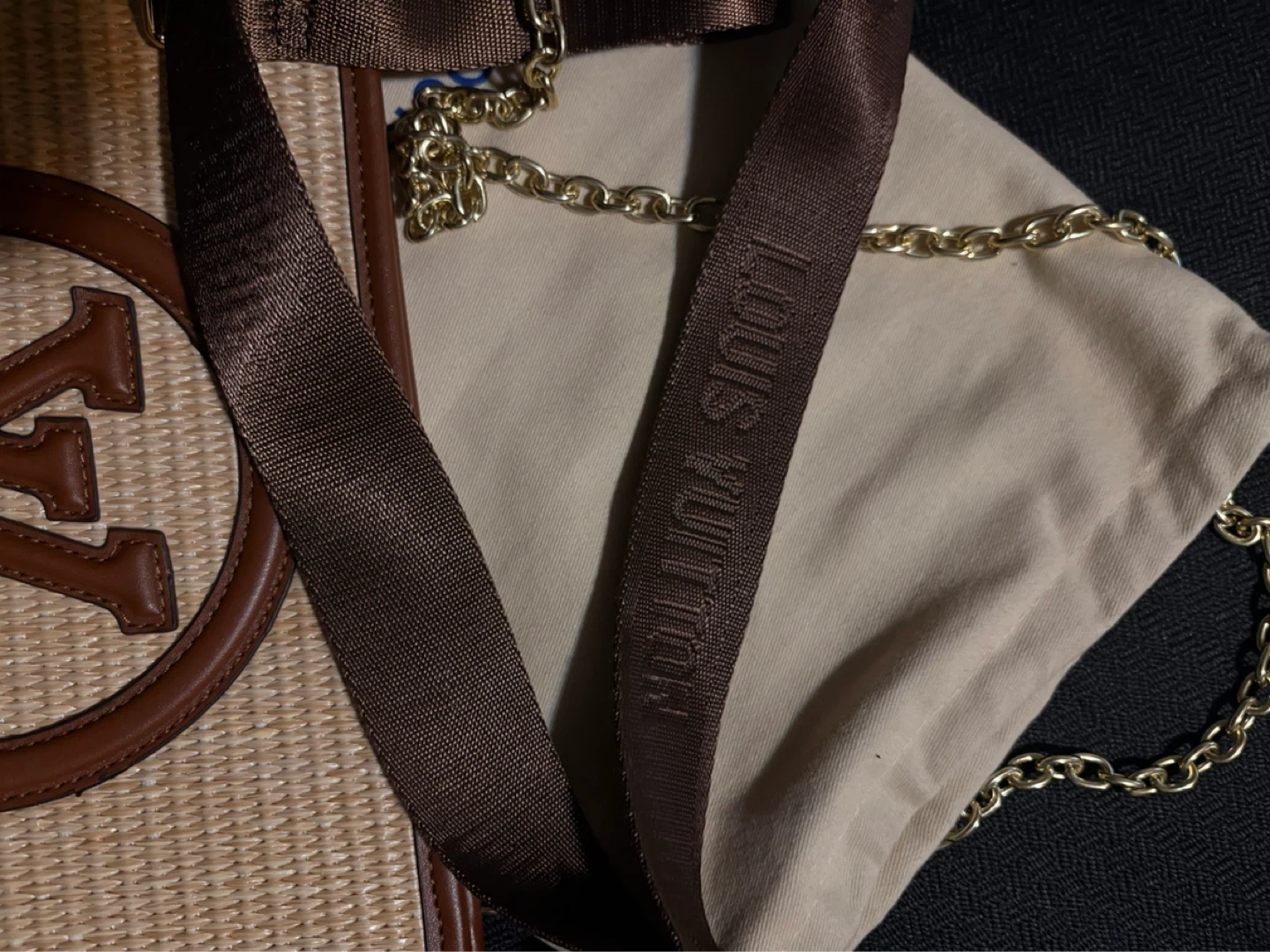 Louis Vuitton Straw Bag with Leather Trim - photo 5