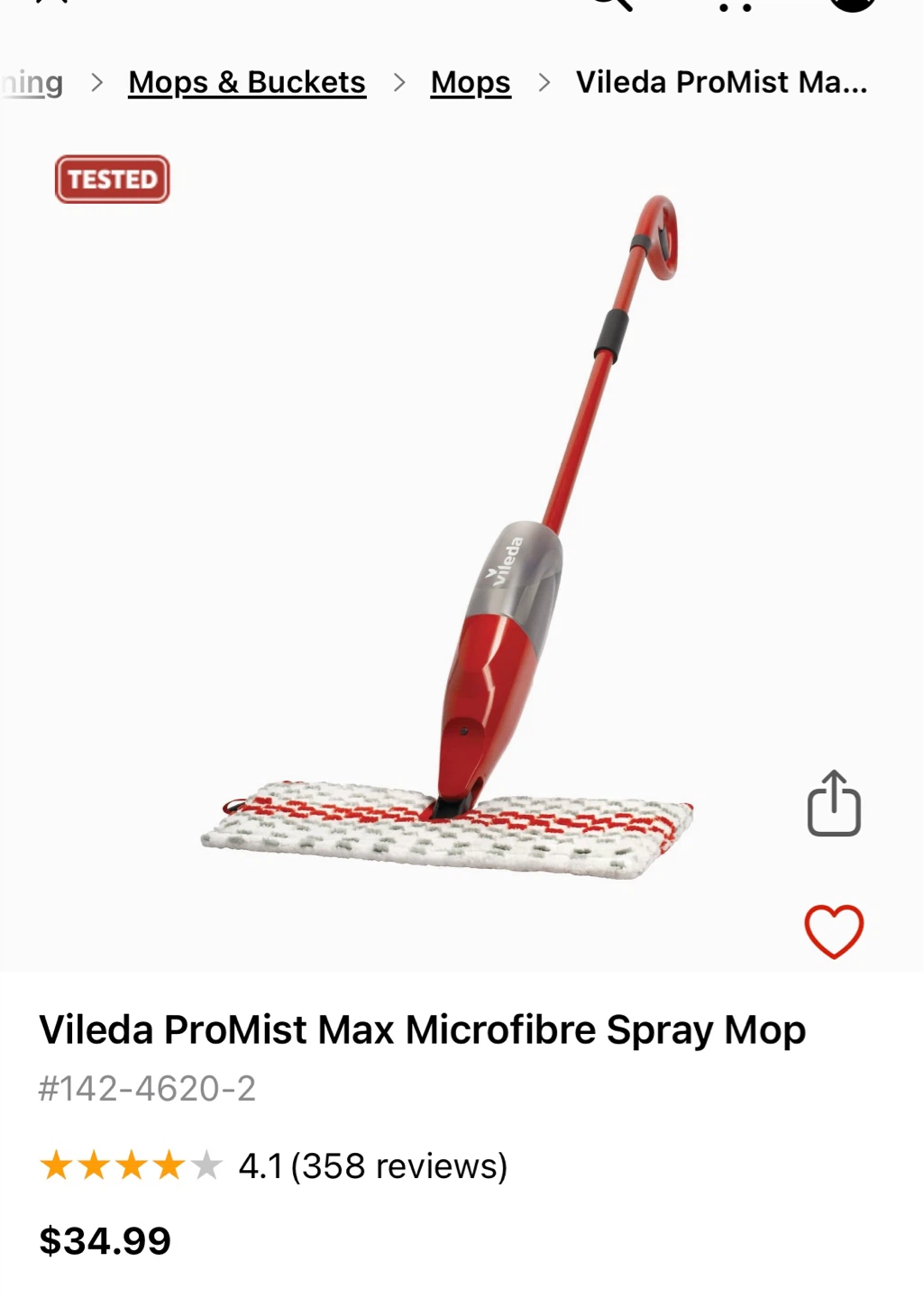 Vileda ProMist Max Microfibre Spray Mop - photo 2
