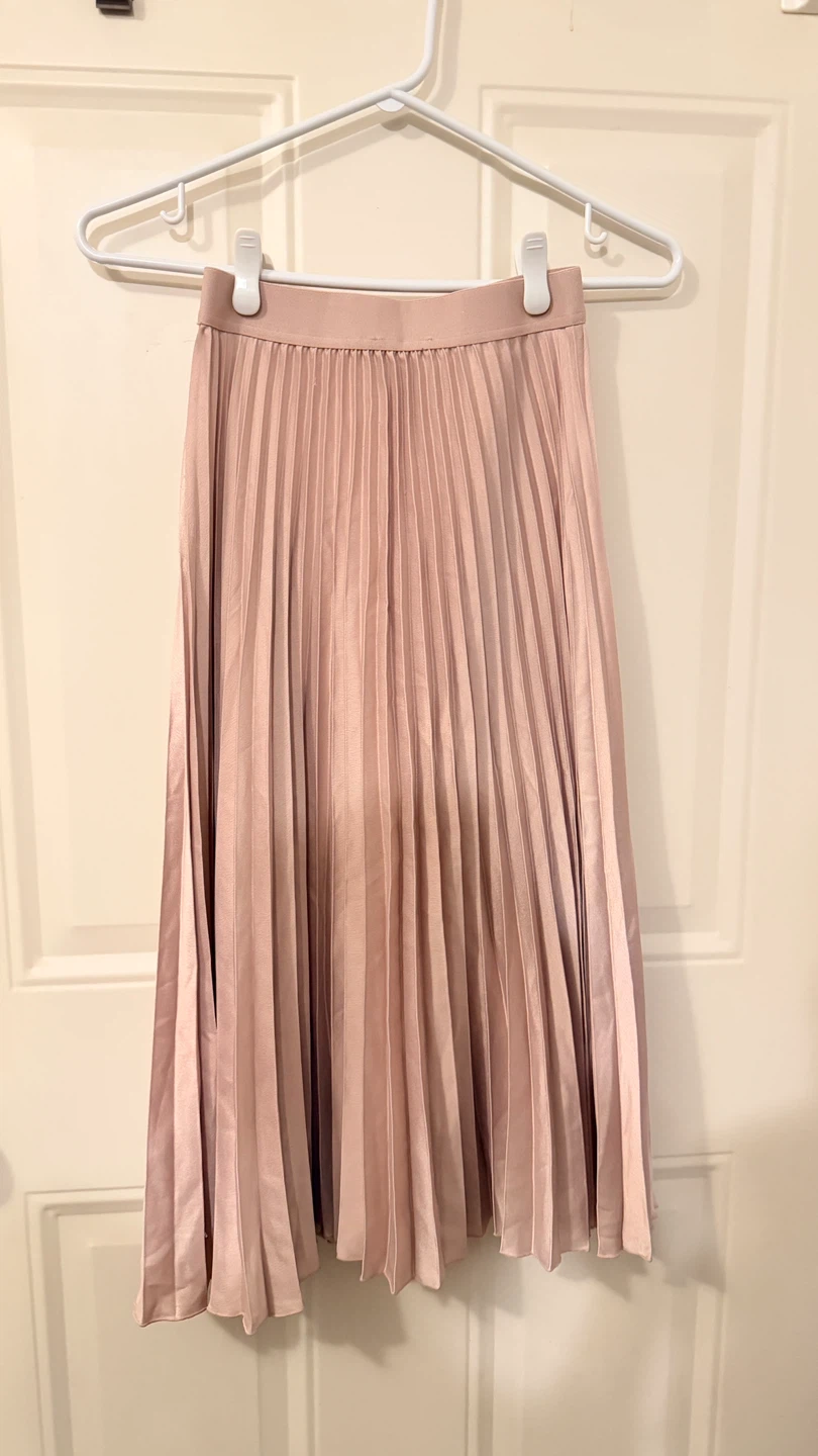 Pink Pleated Midi Skirt Size adjustable