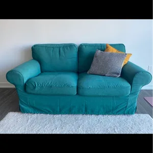 Ikea Teal/ Turquoise Loveseat Couch - Immediate Moving out Sale!
