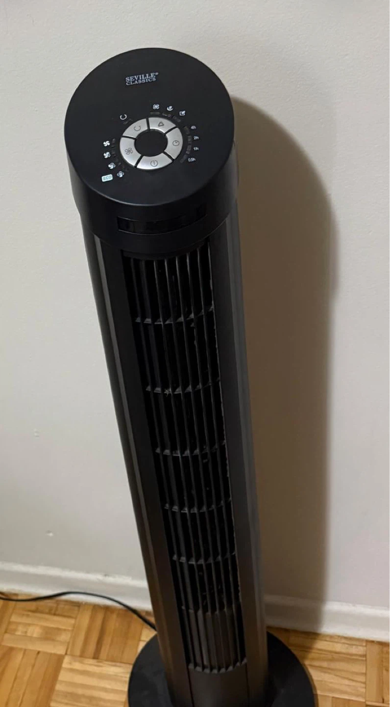 Seville Classics Black Tower Fan