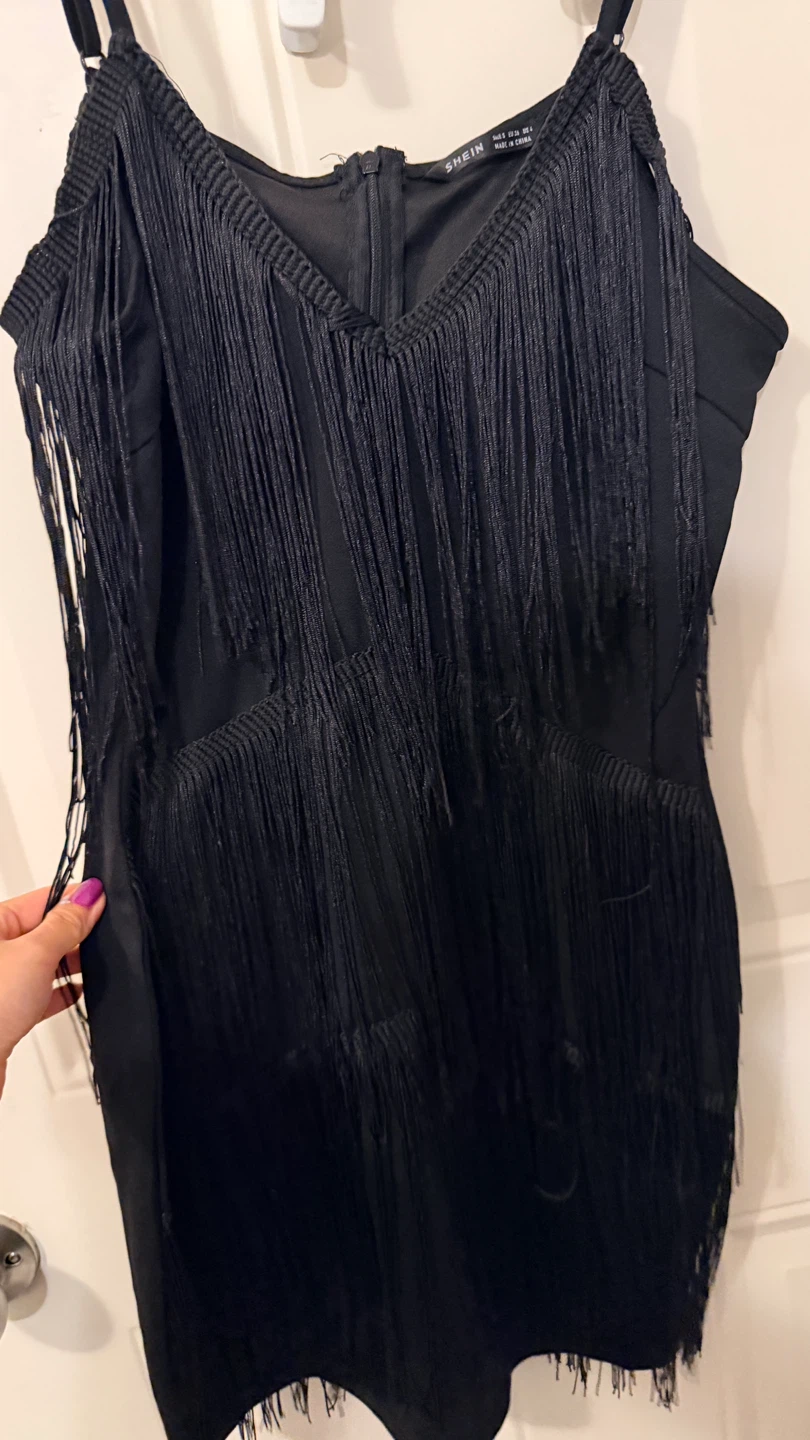 Black Fringe Dress Size S/M - photo 2