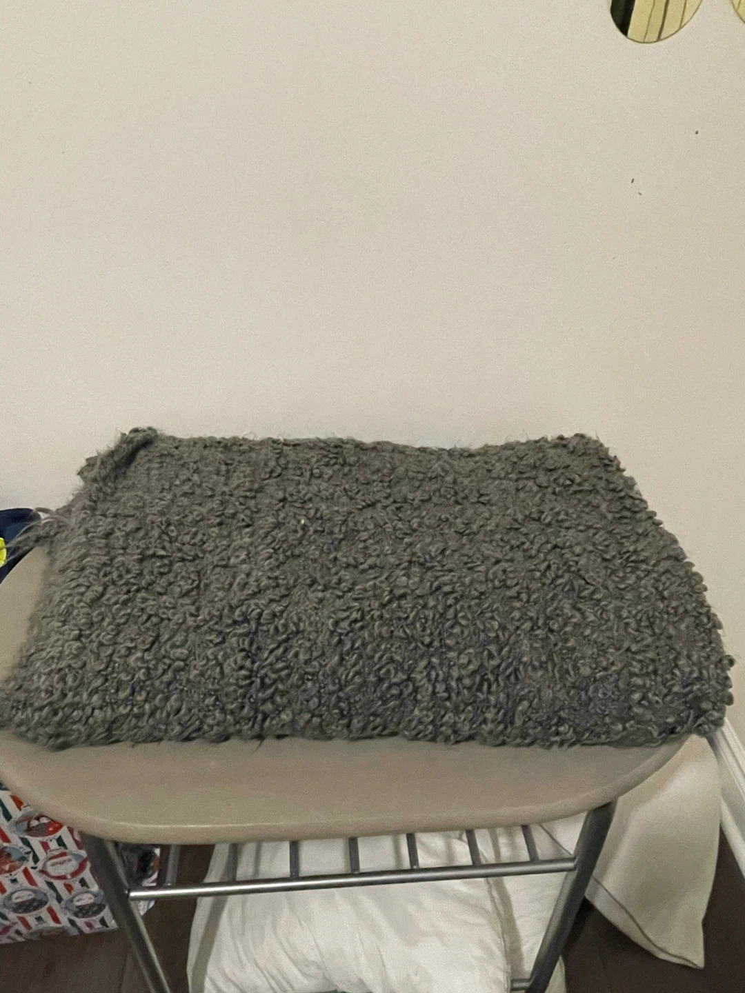 Grey throw blanket