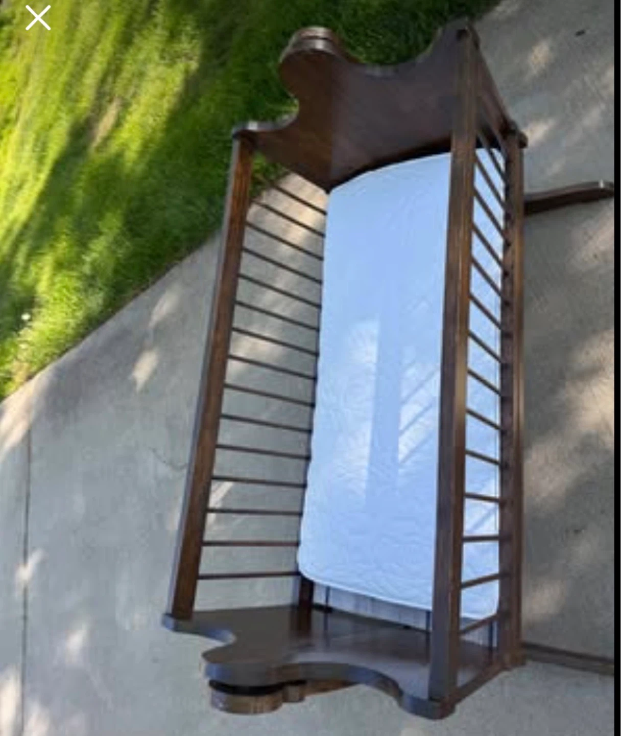 Vintage Wooden Baby Bassinet Rocker - photo 3