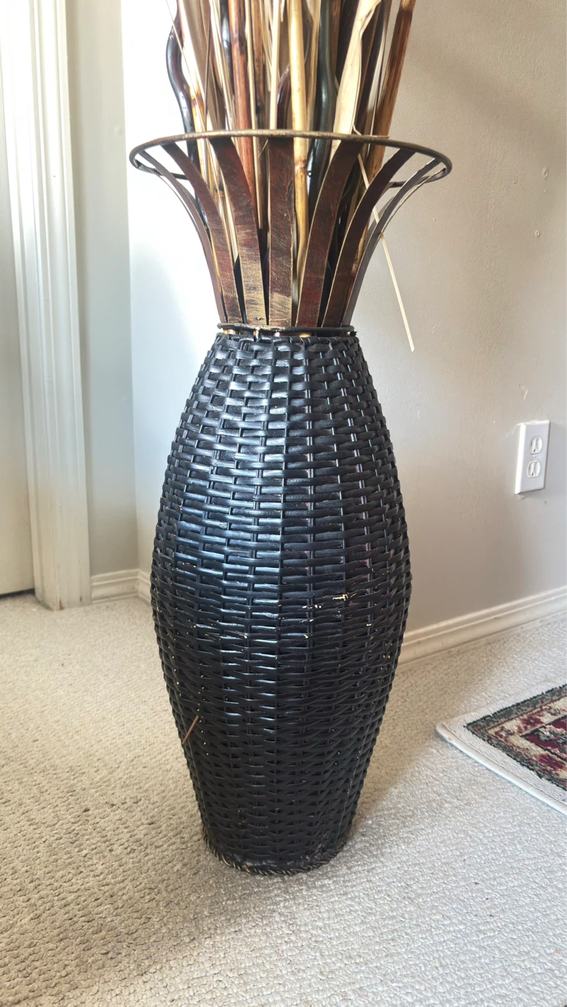 Tall Woven Vase with Dried Stems - photo 2