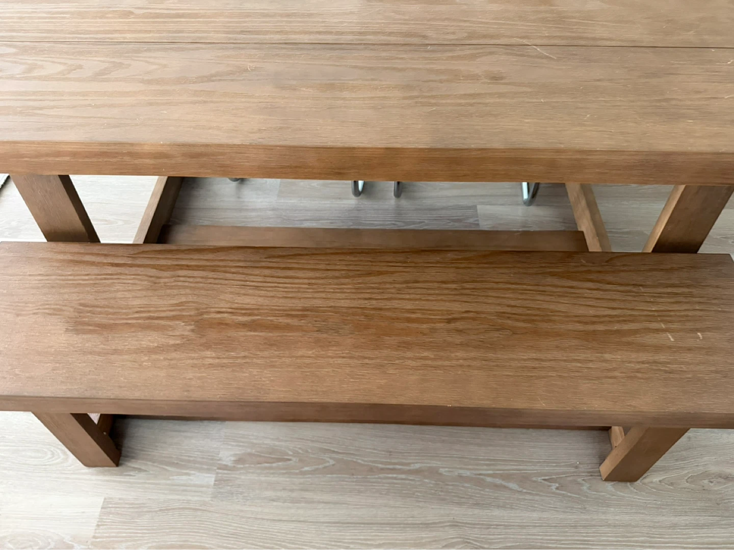 Wooden Dining Table with Bench - photo 2