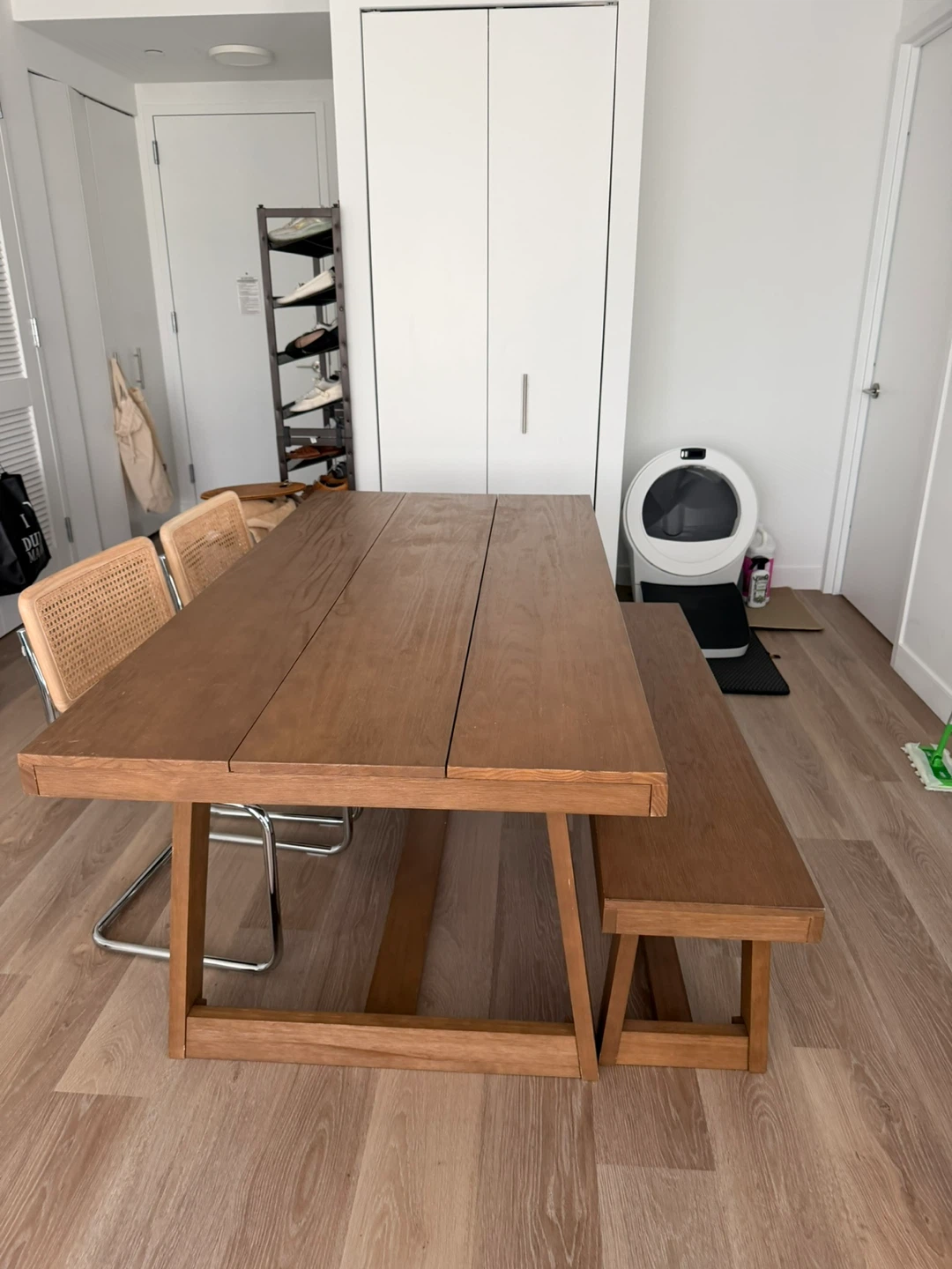 Wooden Dining Table with Bench - photo 3