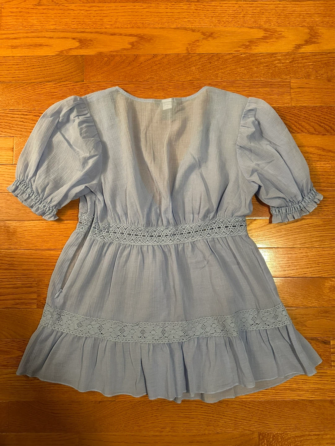 Moda International Light Blue Cotton Dress Size XS - photo 2