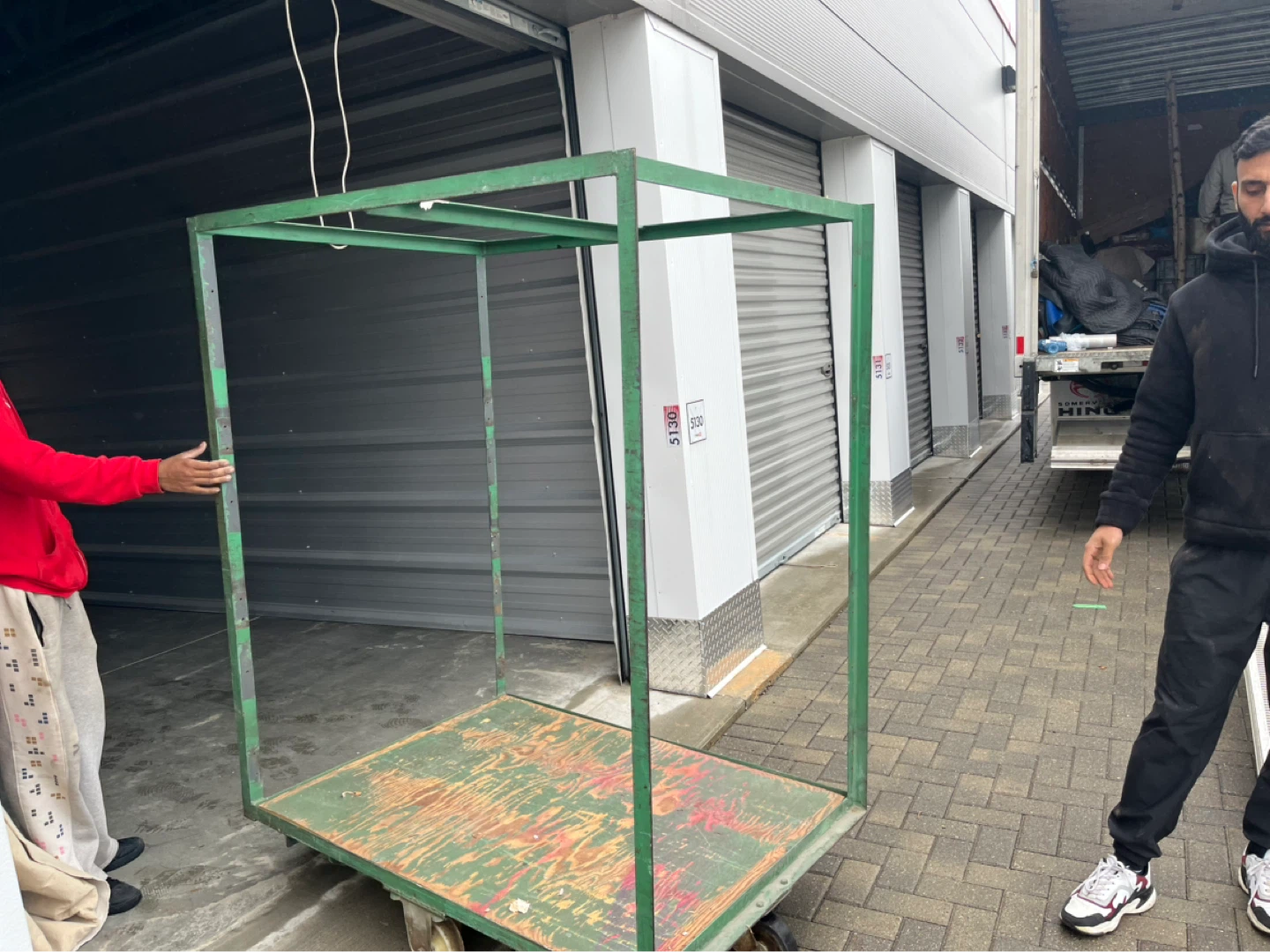 Green Metal Cage Cart Dolly