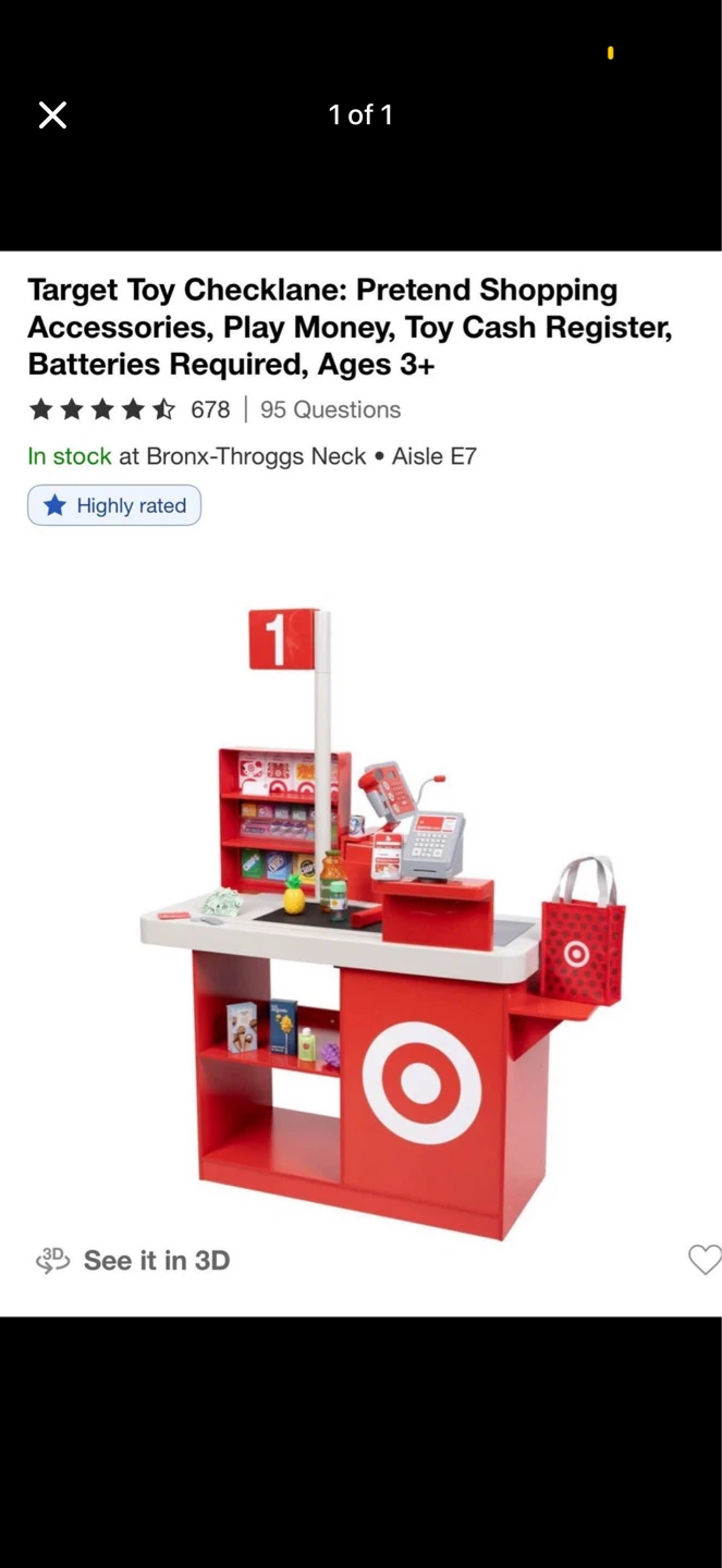 Target Pretend Shopping Checklane with Toy Cash Register