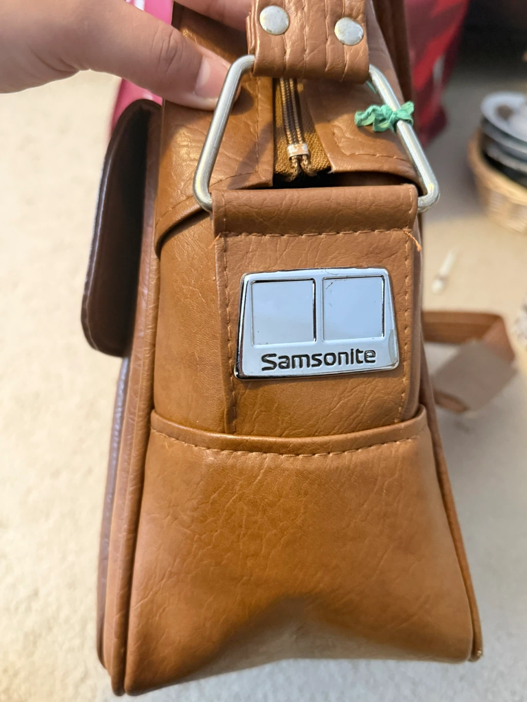 Samsonite Brown Faux Leather Messenger Bag - photo 3