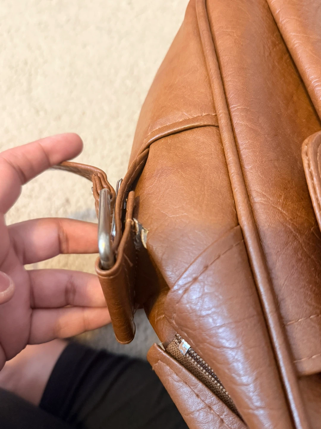 Samsonite Brown Faux Leather Messenger Bag - photo 5