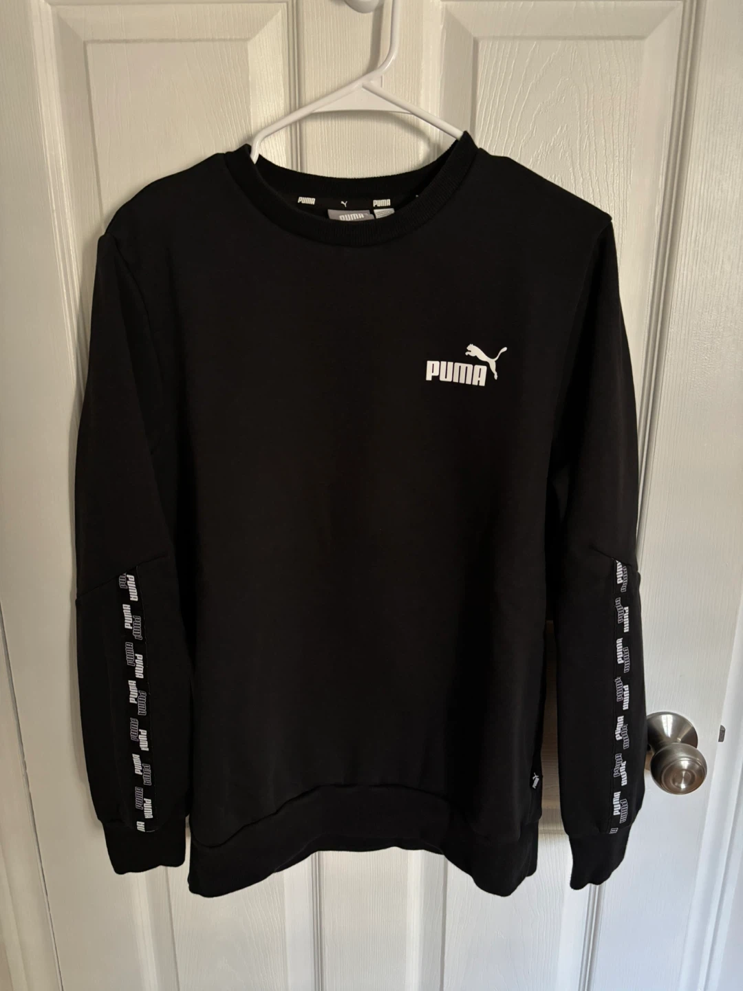 Puma Black Crewneck Sweatshirt with Logo Detail