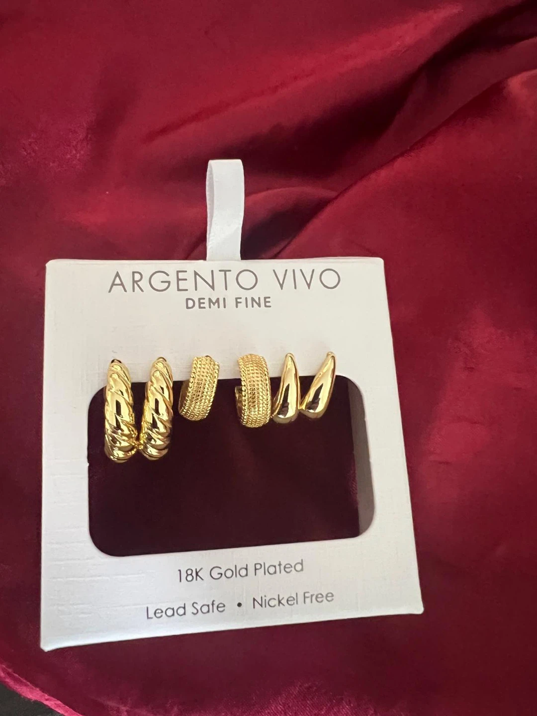 Jewellery Bundle:Gold-Plated earrings, Silver Ring & Pendant