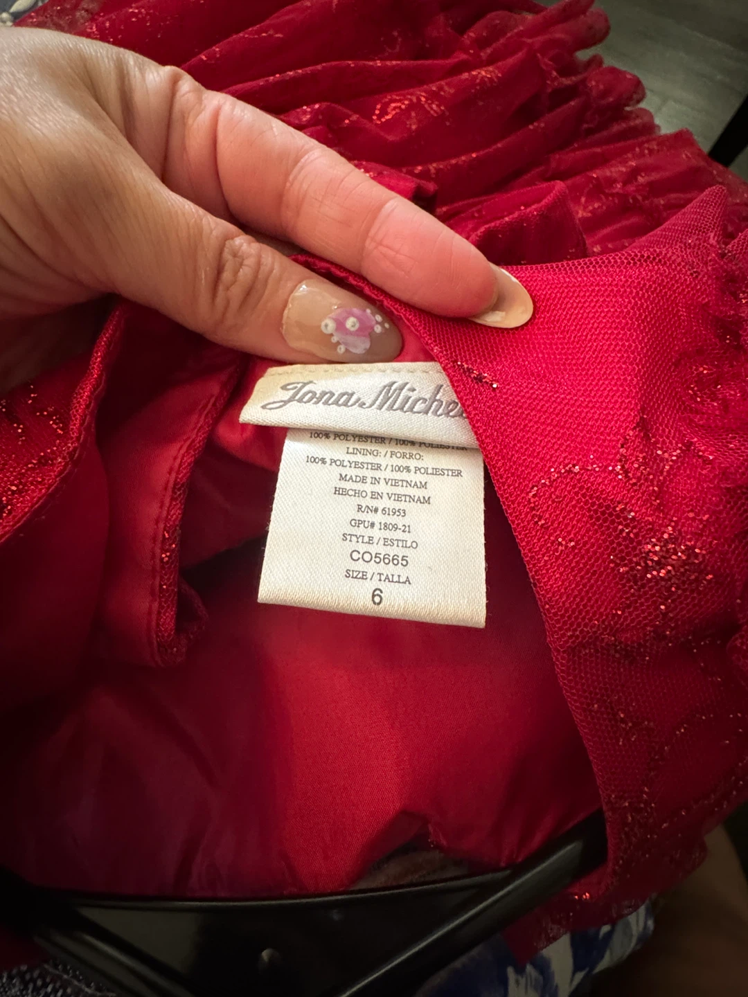 Jona Michelle Red Sparkly Dress - Size 6 - photo 4