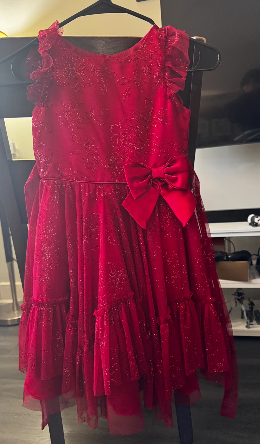 Jona Michelle Red Sparkly Dress - Size 6