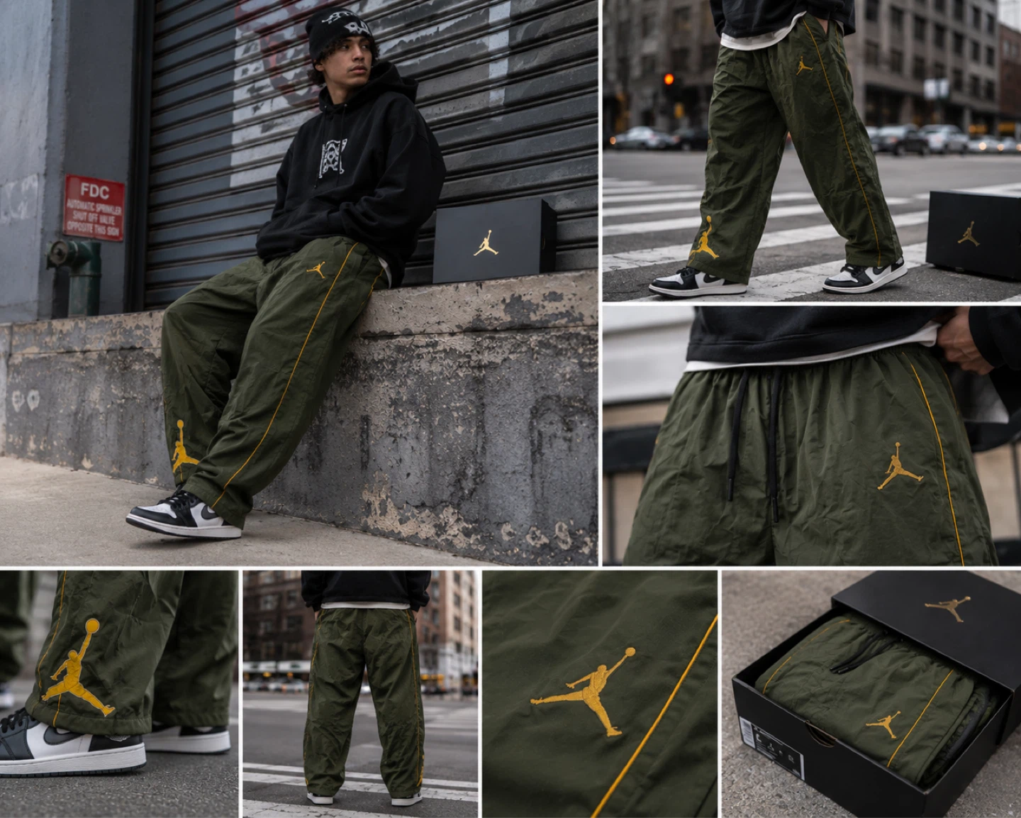 Jordan Brand Track Pants - Olive Green - photo 2