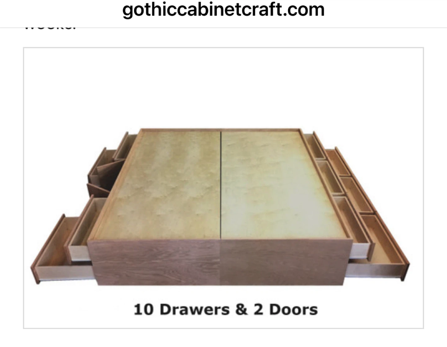 Platform Storage Queen size Bed - by Gothic Cabinet Craft - photo 5