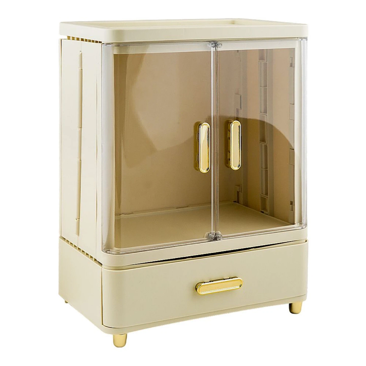Cream and Gold Jewelry Organizer Cabinet