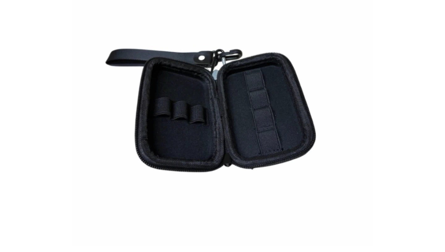 Black Zippered Hard Case Pouch with Wrist Strap - photo 2