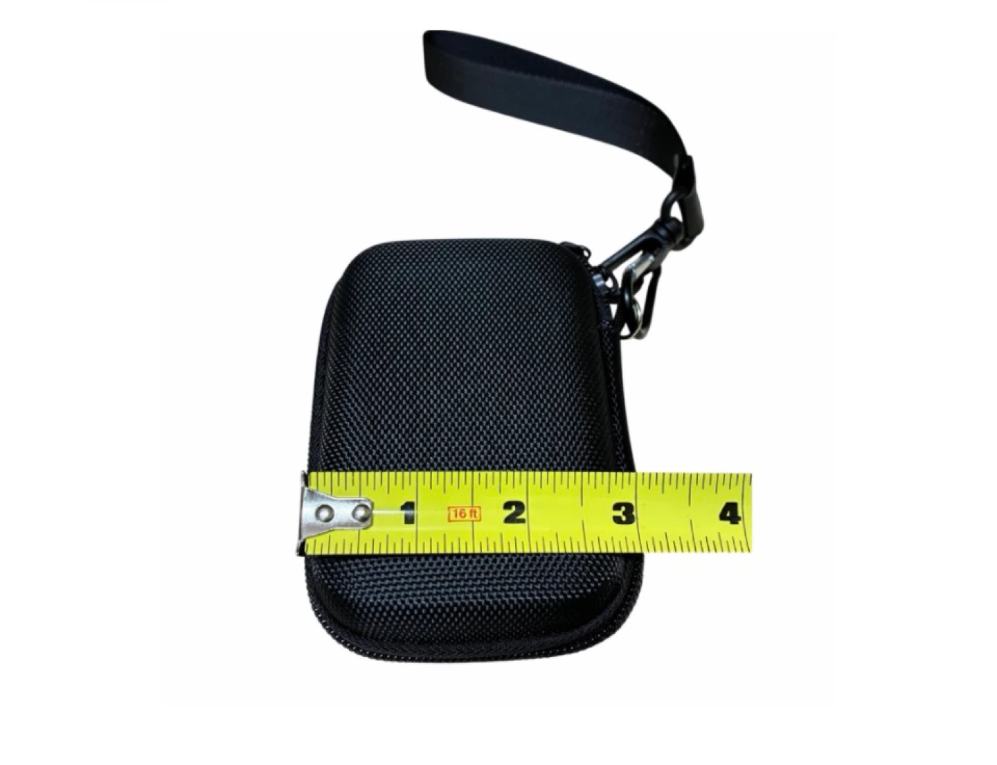 Black Zippered Hard Case Pouch with Wrist Strap - photo 4
