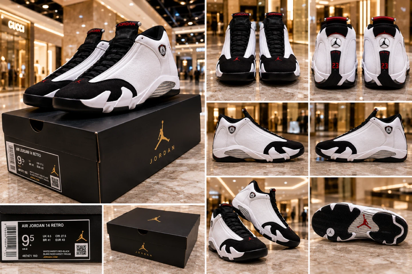 🔥🔥Air Jordan 14 Retro White Black Red Sneakers - photo 3