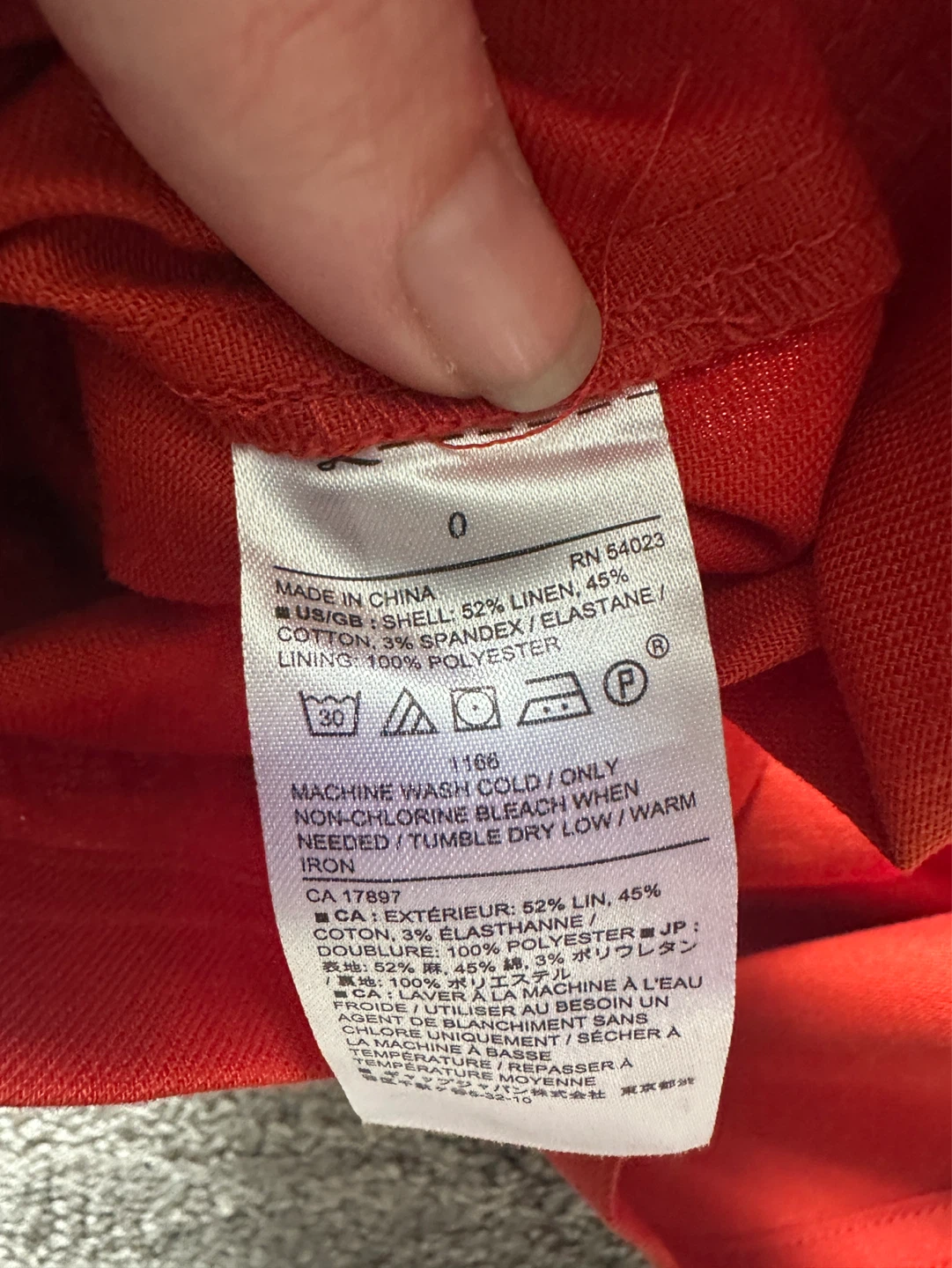Banana Republic Red Linen Blend Skirt Size 0 - photo 3