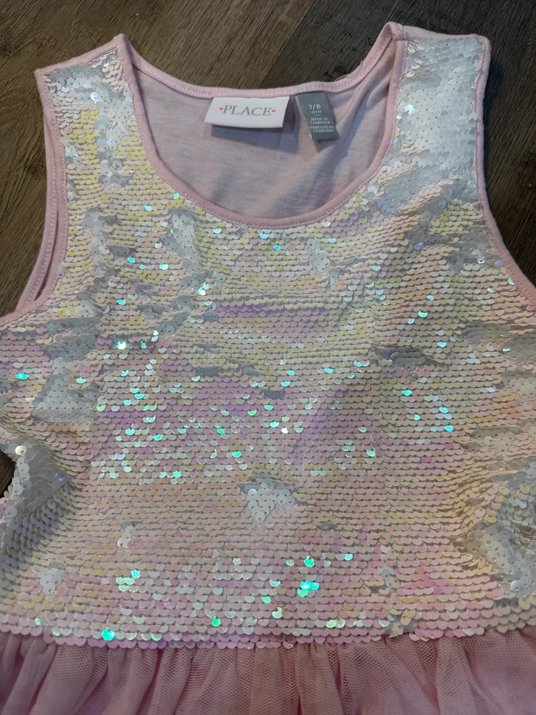 The Children's Place Pink Sequin Tulle Dress Size 7/8 - photo 2