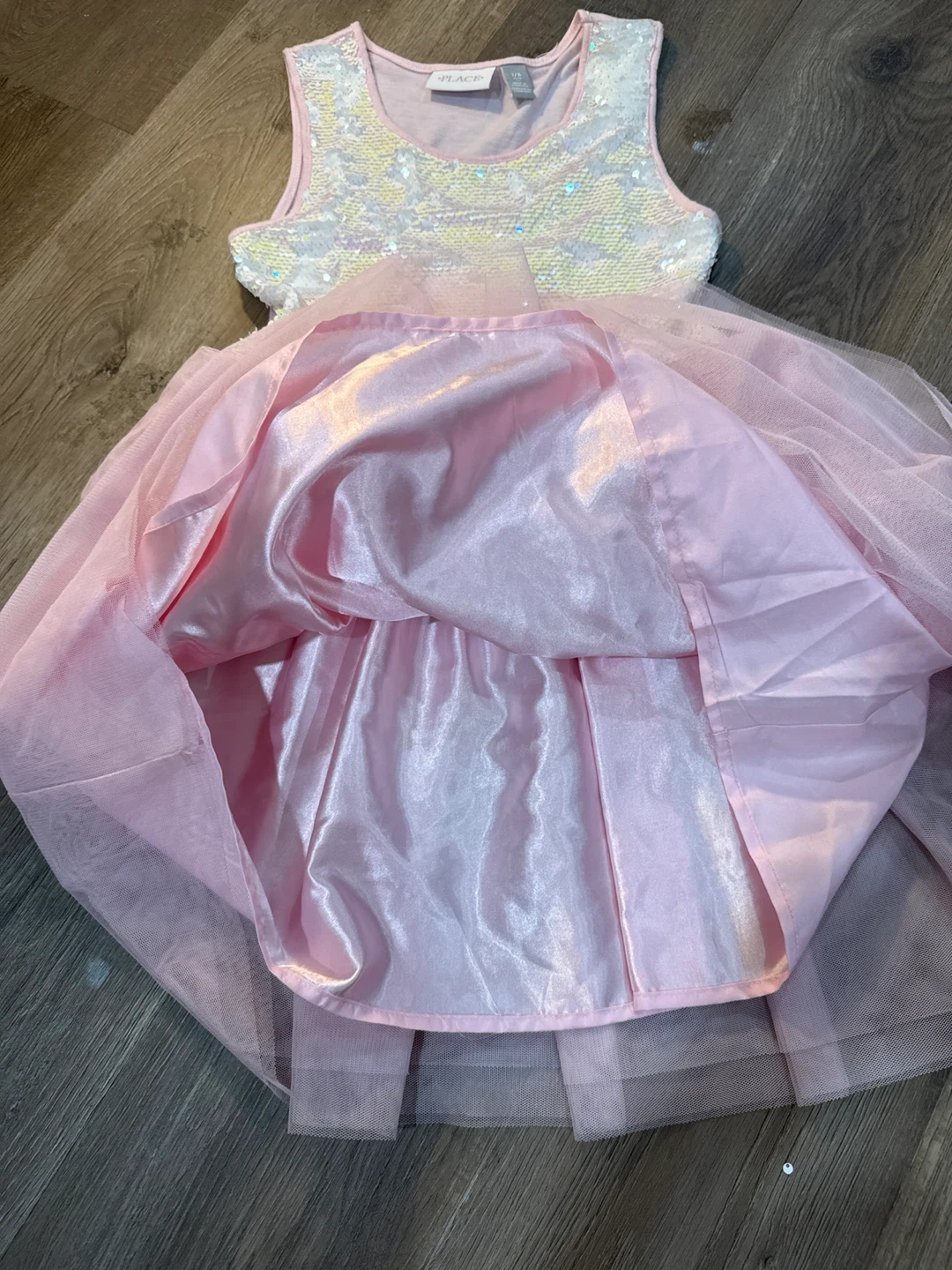 The Children's Place Pink Sequin Tulle Dress Size 7/8 - photo 4
