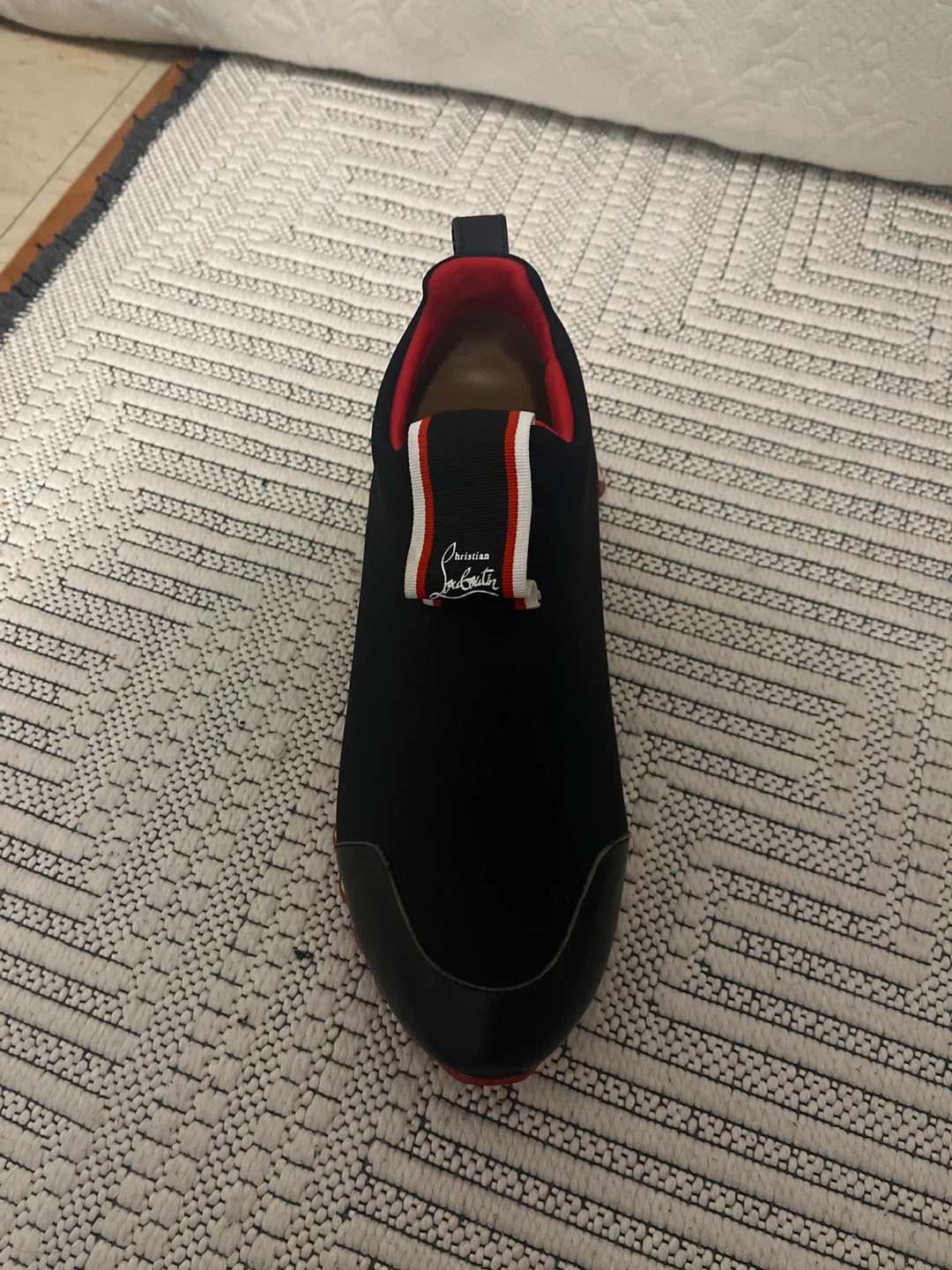 Christian Louboutin Black Red Spike Sole Slip-On Sneakers - photo 5