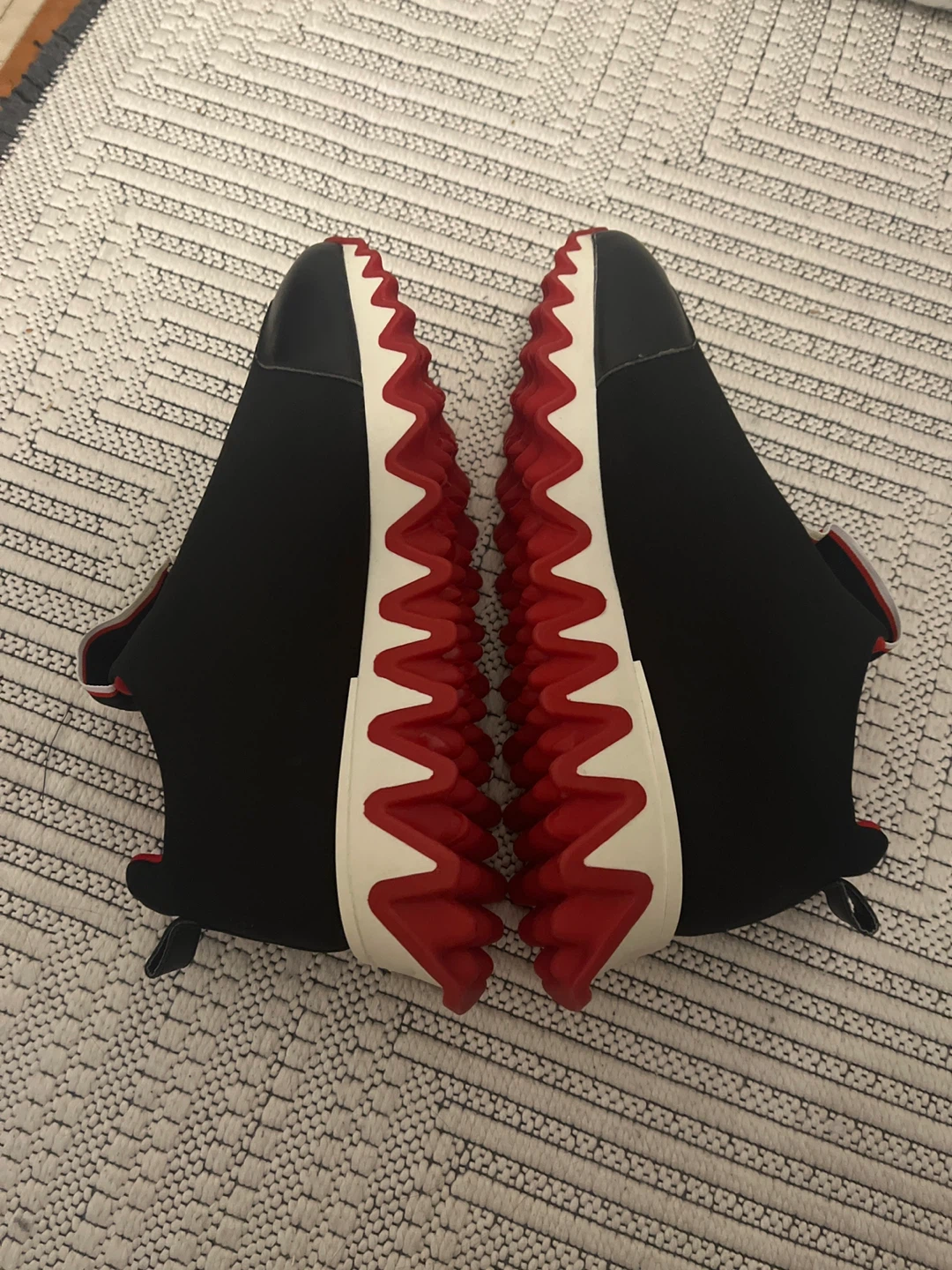 Christian Louboutin Black Red Spike Sole Slip-On Sneakers - photo 3