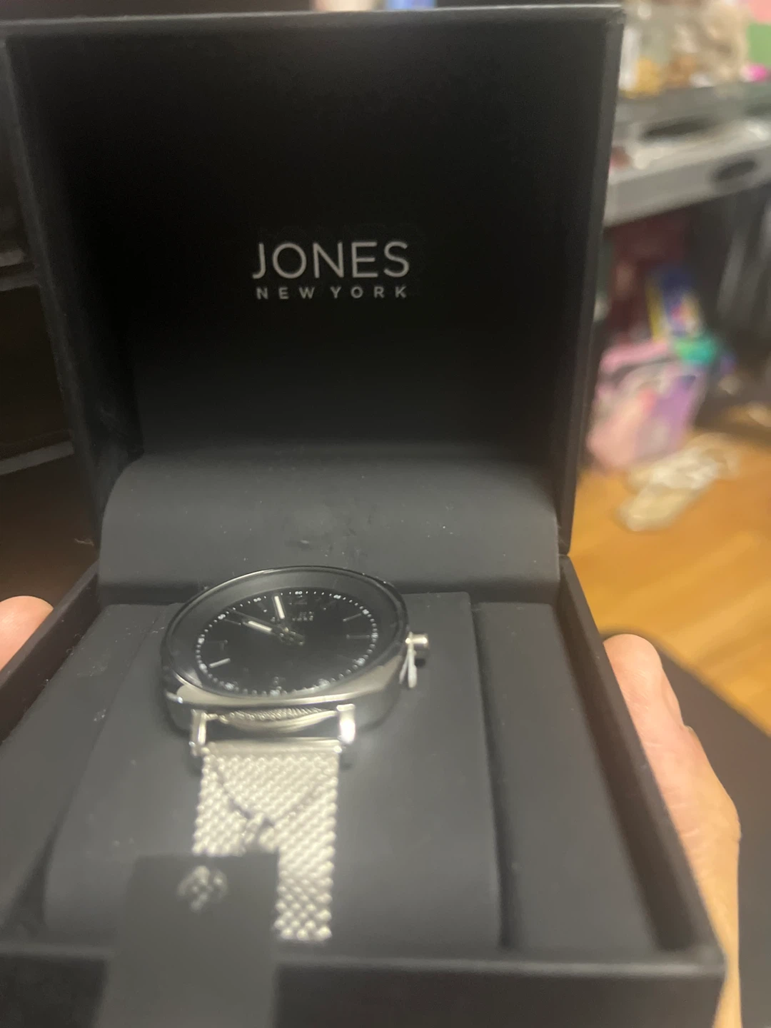 Jones New York Women's Watch - Black with Silver Mesh Band