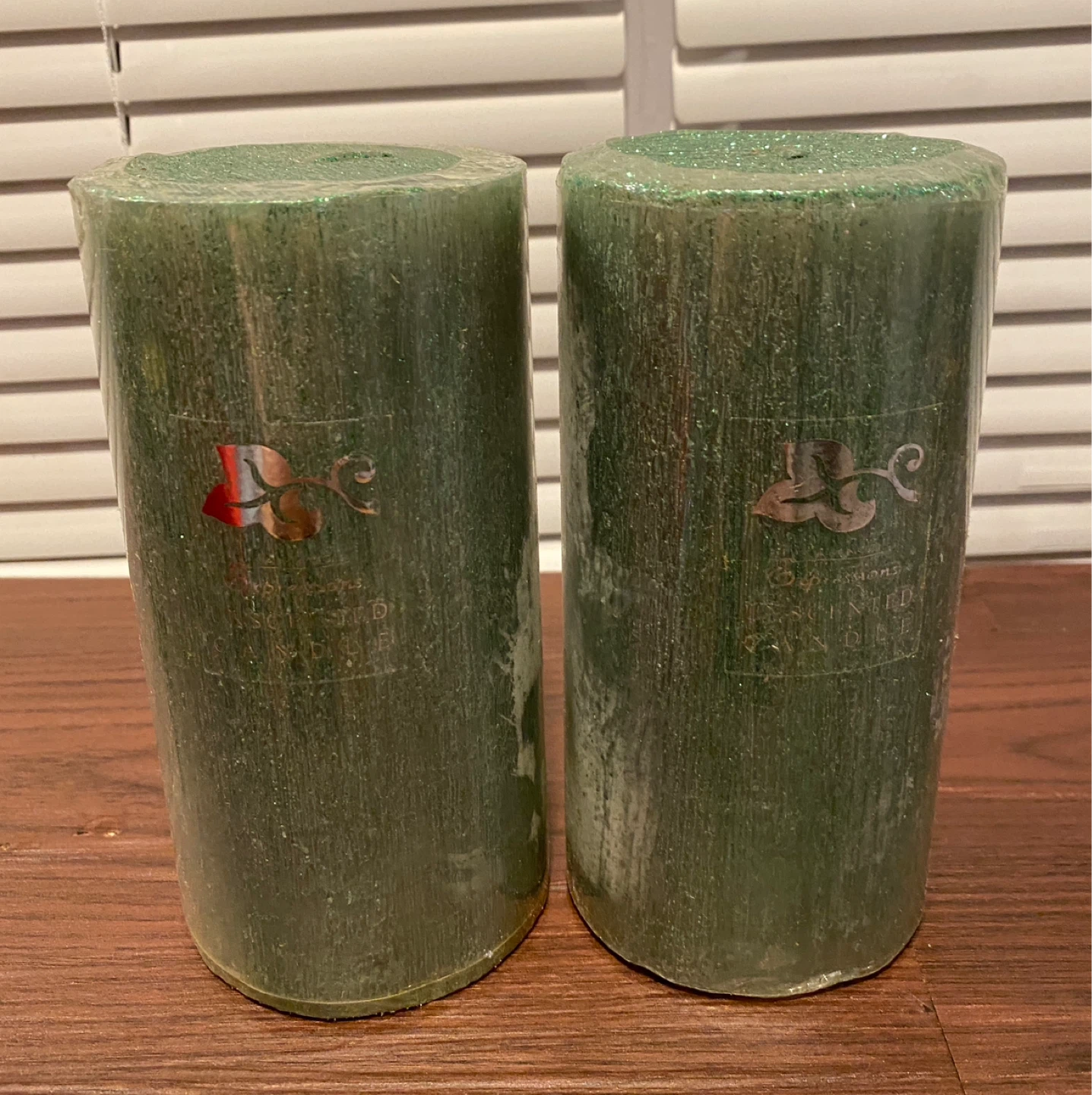 Expressions Unscented Pillar Candles - Green (Set of 2) - photo 3