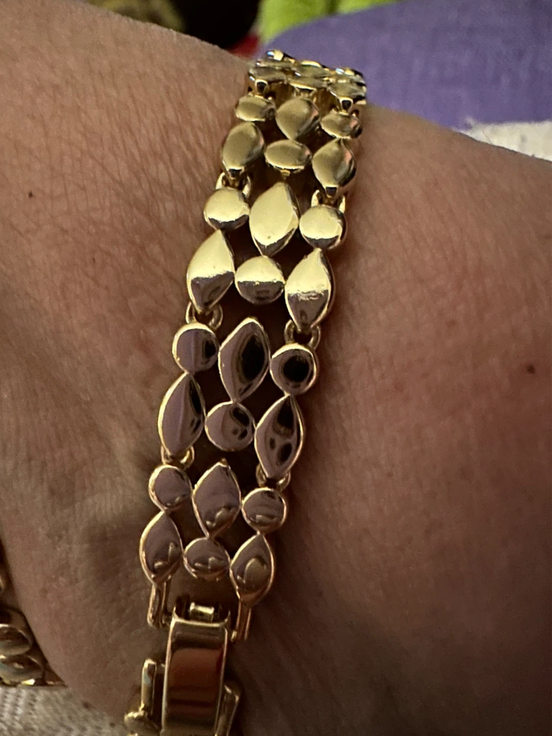 14k Gold-laminated Layered Leaf Bracelet
