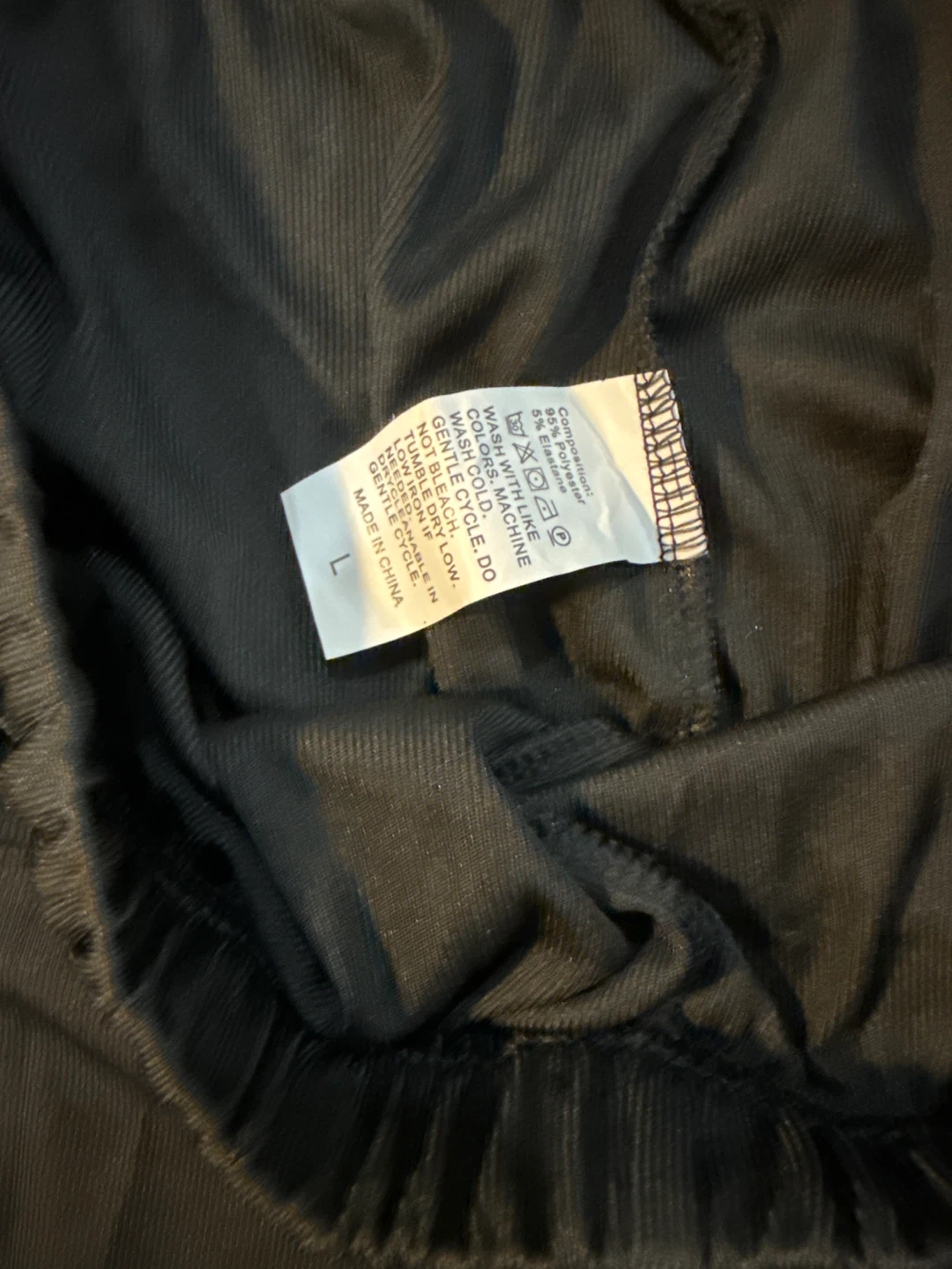 Black Wide Leg Lounge Pants Size L - photo 3