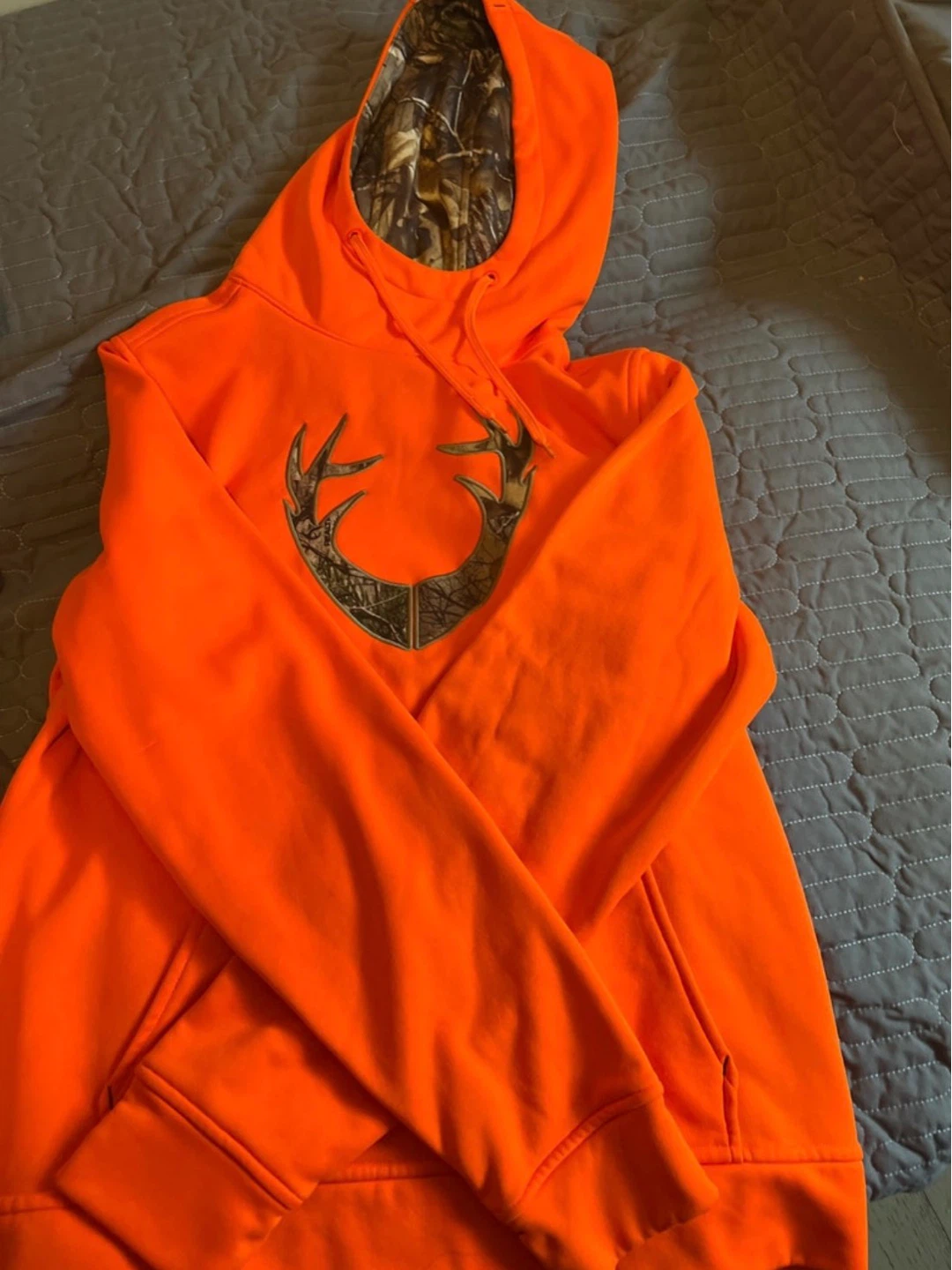 Orange Camo Lined Hoodie