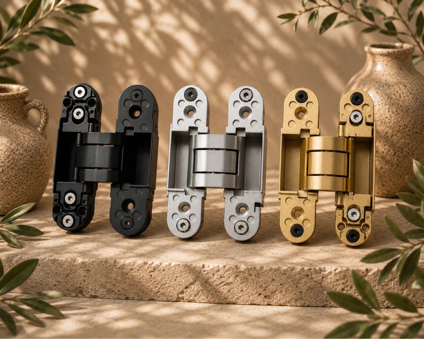 Concealed Hinges - Zinc Alloy, 10.5 cm Height