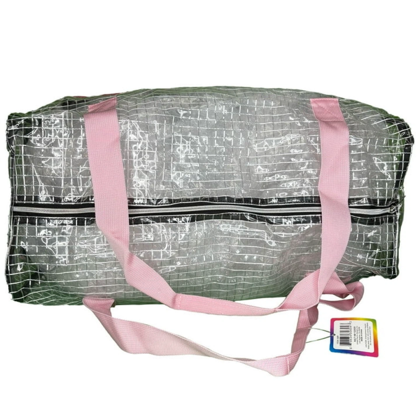 Clear Travel Duffel Bag with Pink Trim - photo 4