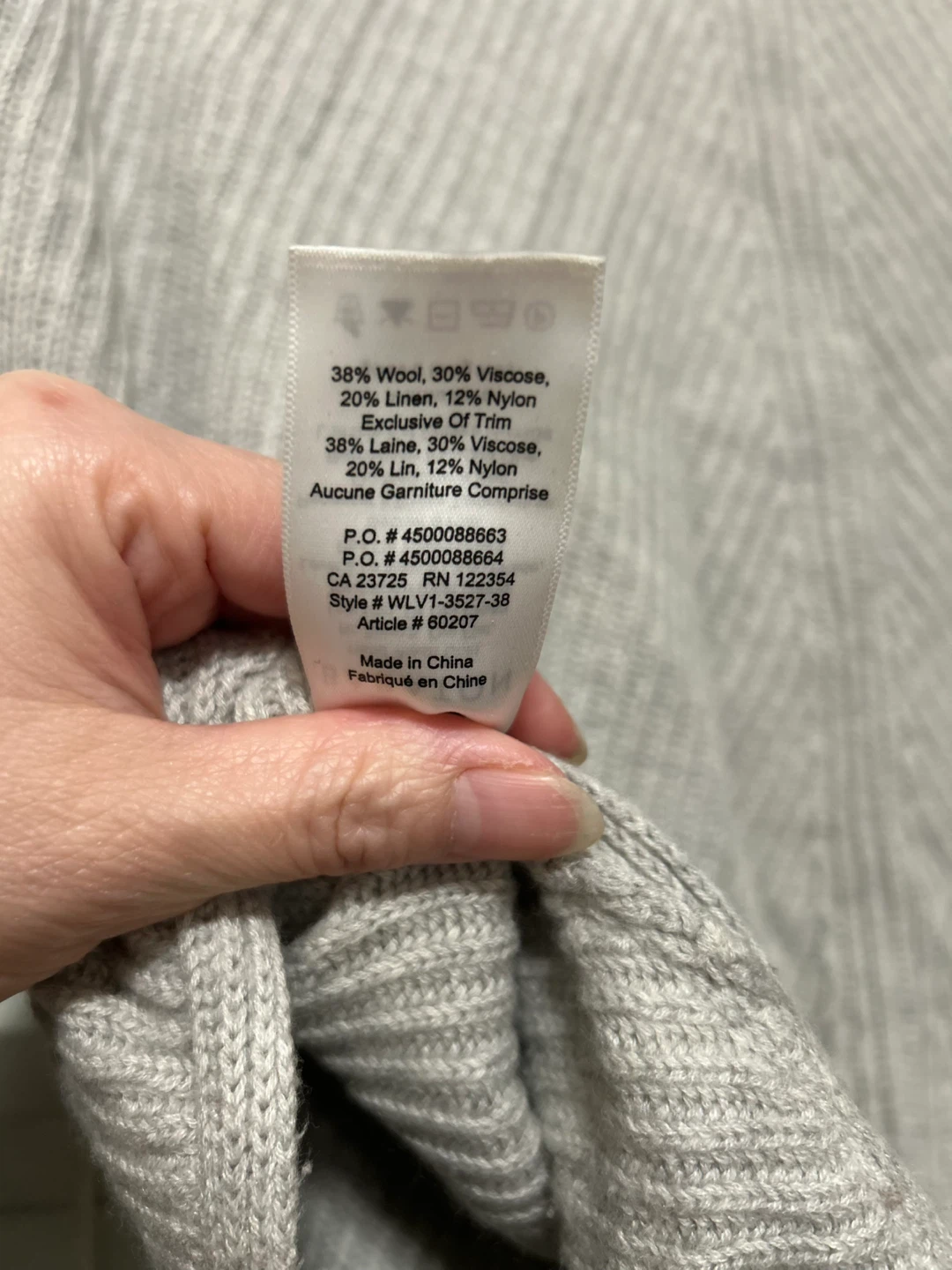 Babaton Grey Ribbed Mock Neck Sweater - photo 2