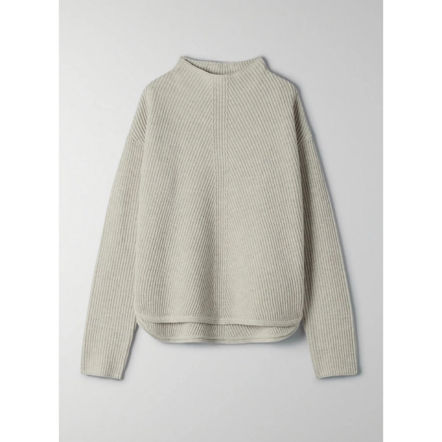 Babaton Grey Ribbed Mock Neck Sweater - photo 4