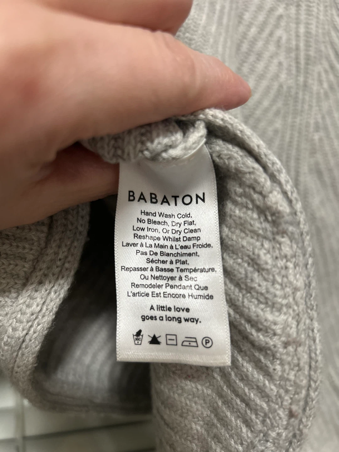 Babaton Grey Ribbed Mock Neck Sweater - photo 3