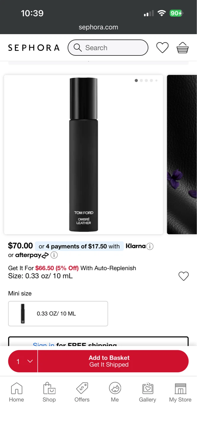 Tom Ford Ombré Leather Rollerball Eau de Parfum